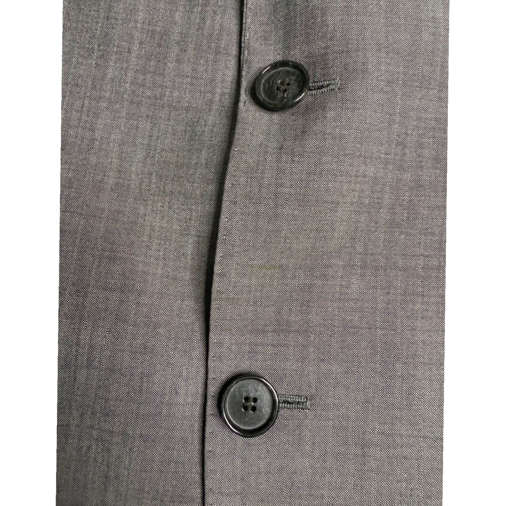 Hugo Boss HUGO BOSS Blazer Gray Wool Blazer Mens 42L Lined Notched Lapel Two-Button Closure Flap Pockets Single-Breasted Formal Workwear 42L Mens Blazer Size 42R - 2 Thumbnail