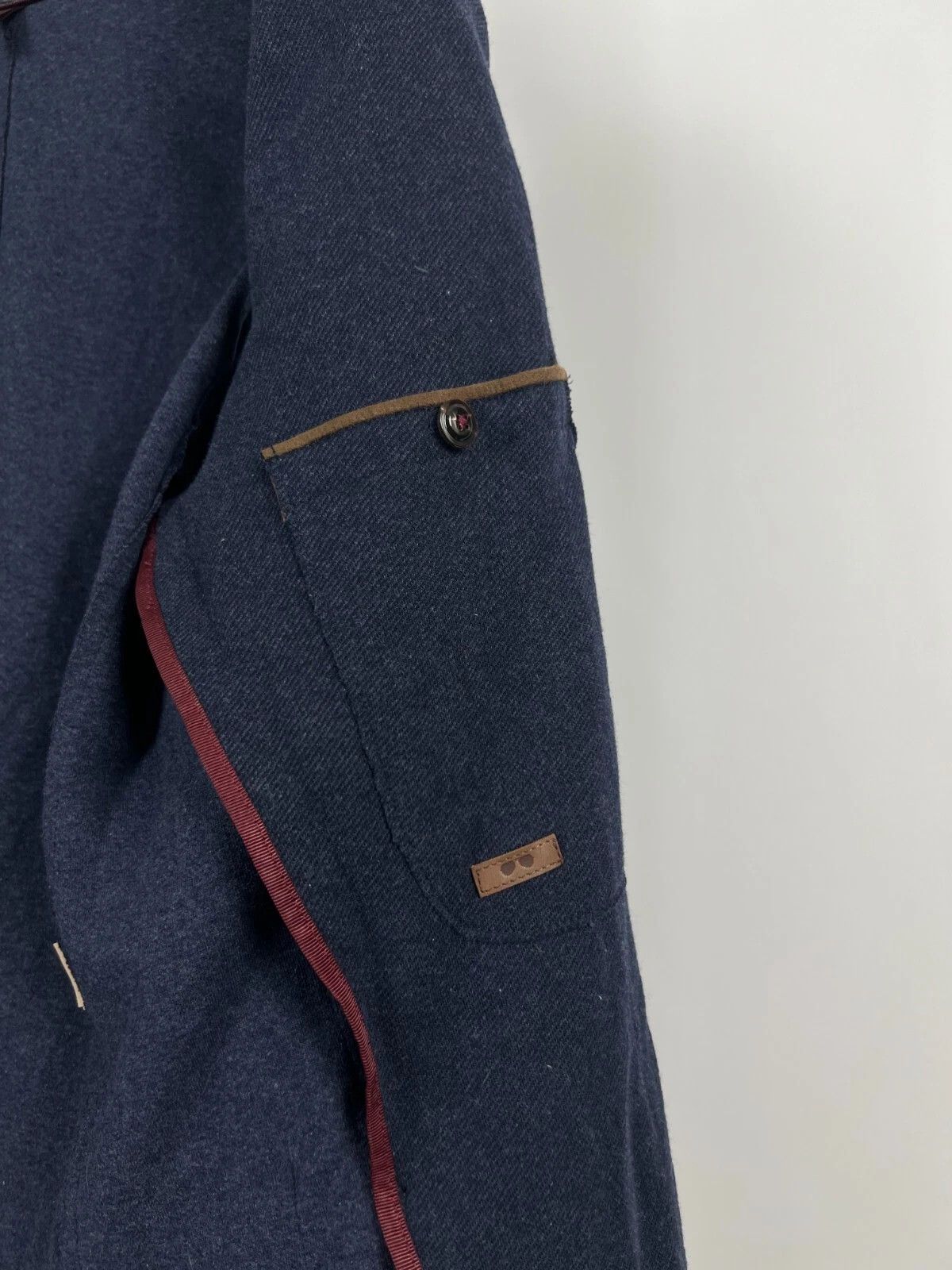 Massimo Dutti Massimo Dutti Navy Blue Unlined Soft Cotton Blazer Jacket Size 40R - 16 Thumbnail