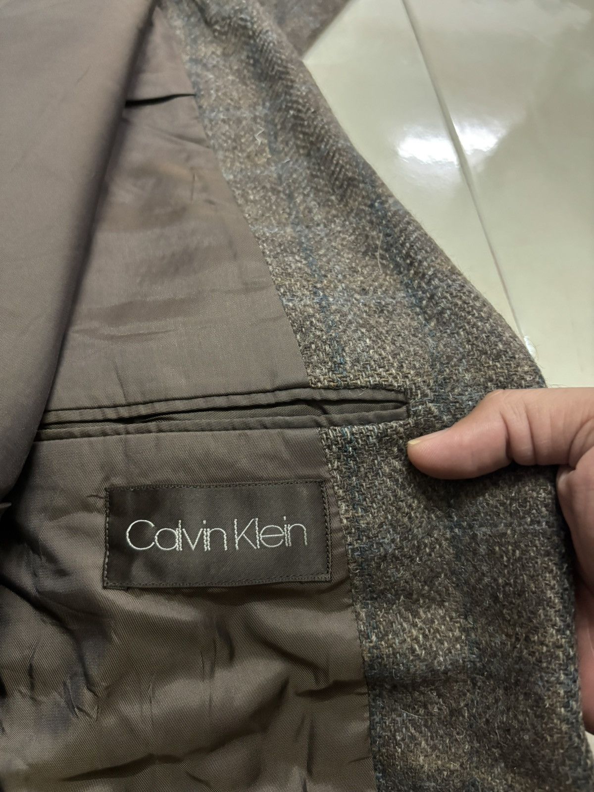 Calvin Klein VINTAGE CALVIN KLEIN WOOL PLAID BLAZER Size 34R - 5 Thumbnail