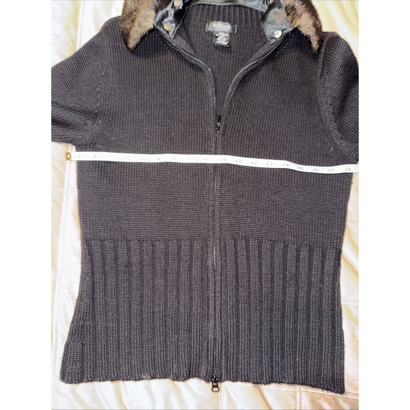 Other Willismith Women’s Black Sweater Faux Fur Merino Wool Sz M Size M / US 6-8 / IT 42-44 - 6 Thumbnail