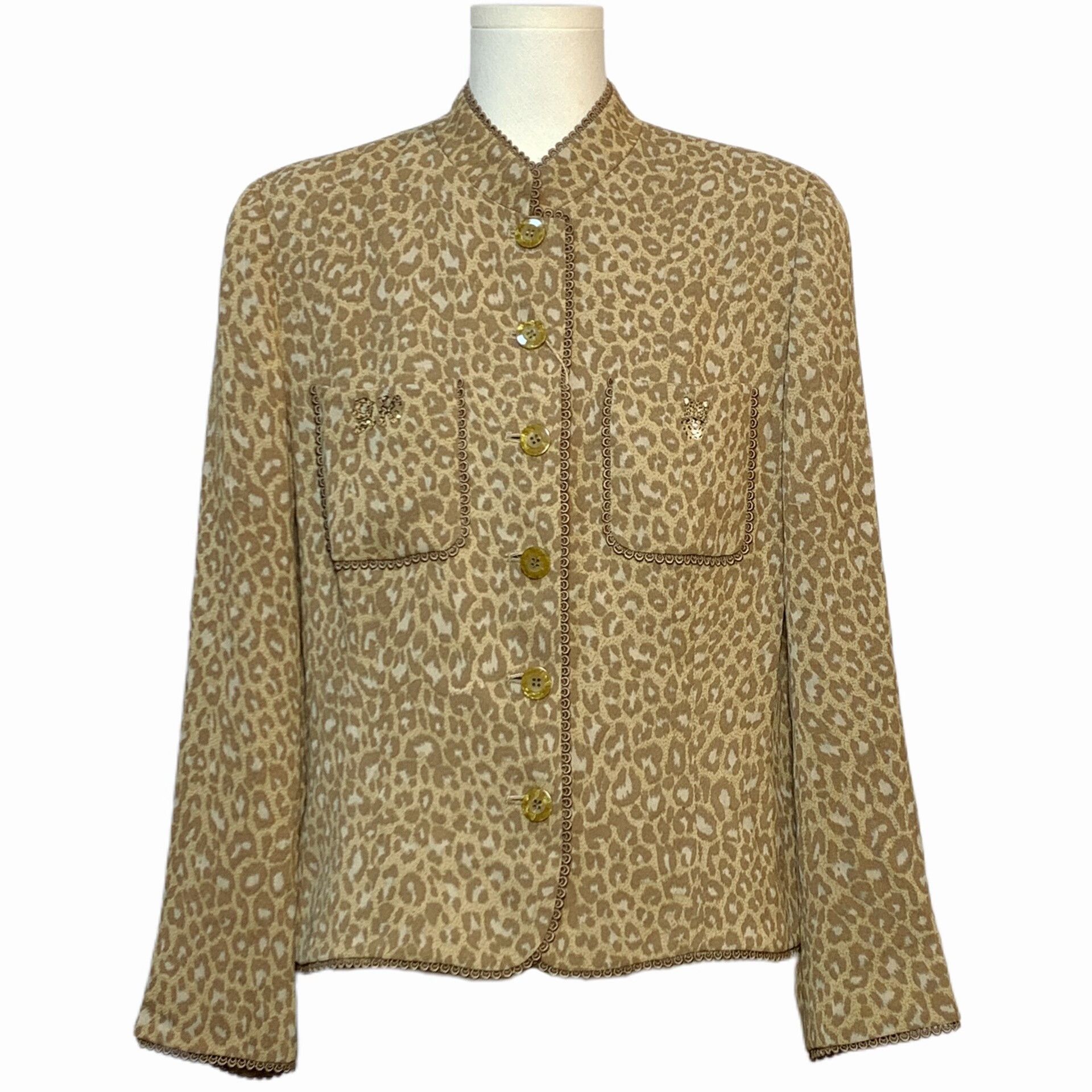 YITAI Italian Leopard Print Jacket for Spring Autumn Size L / US 10 / IT 46 - 1 Thumbnail