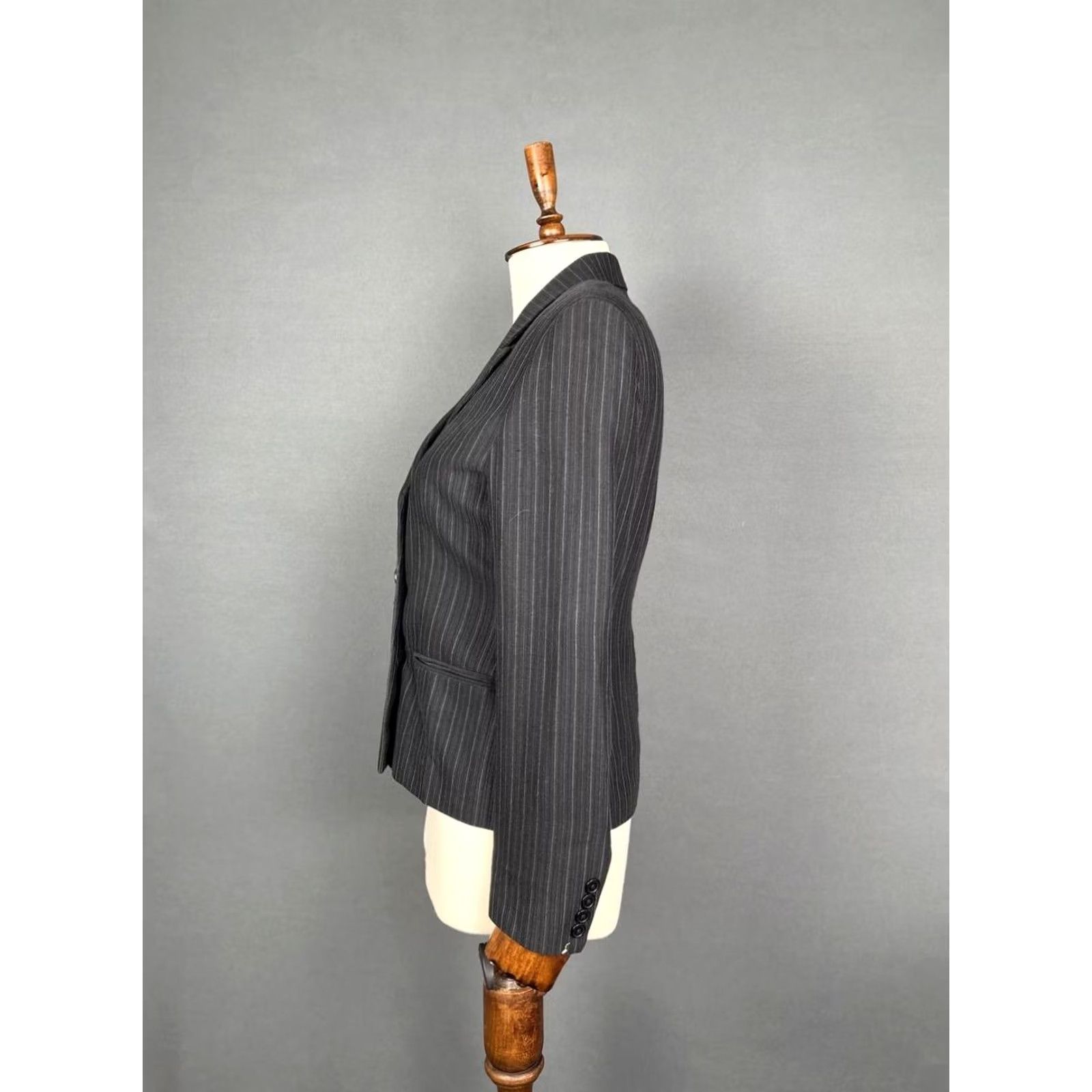 Ralph Lauren Ralph Lauren Womens Double Breasted Coat Size 8 Black Striped Viscous Blazer Size M / US 6-8 / IT 42-44 - 4 Thumbnail
