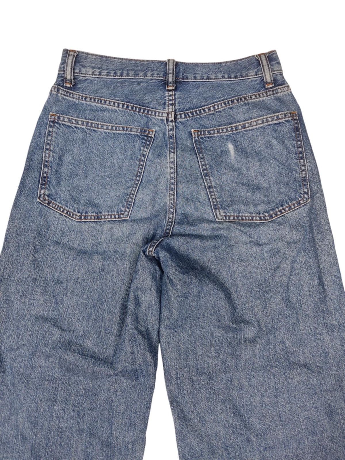 Japanese Brand × Uniqlo Uniqlo U Wide leg distressed Denim jacket Size 29" - 14 Thumbnail