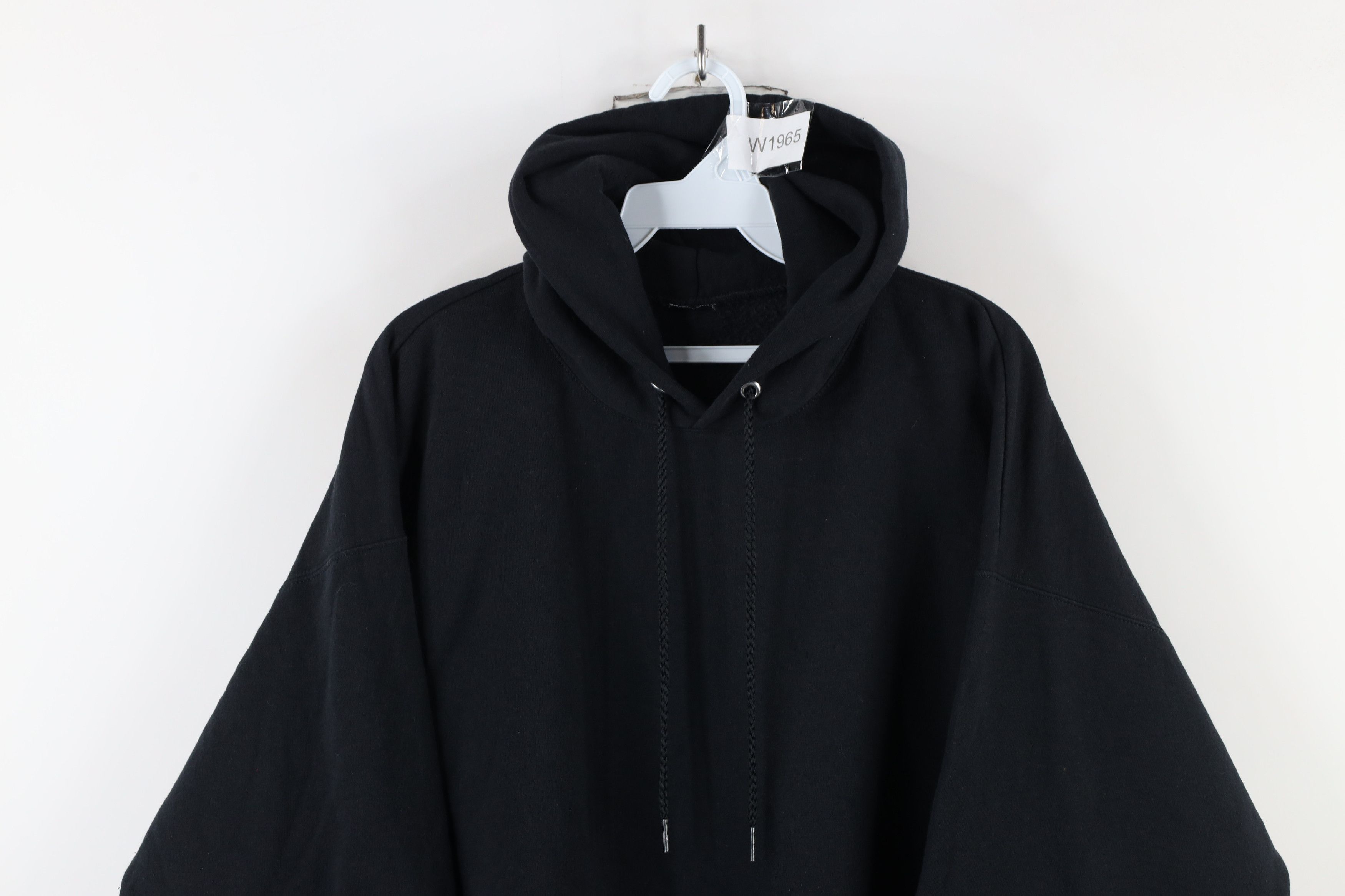 Vintage Vintage 90s Streetwear Faded Blank Hoodie Sweatshirt Black Size US XL / EU 56 / 4 - 2 Thumbnail