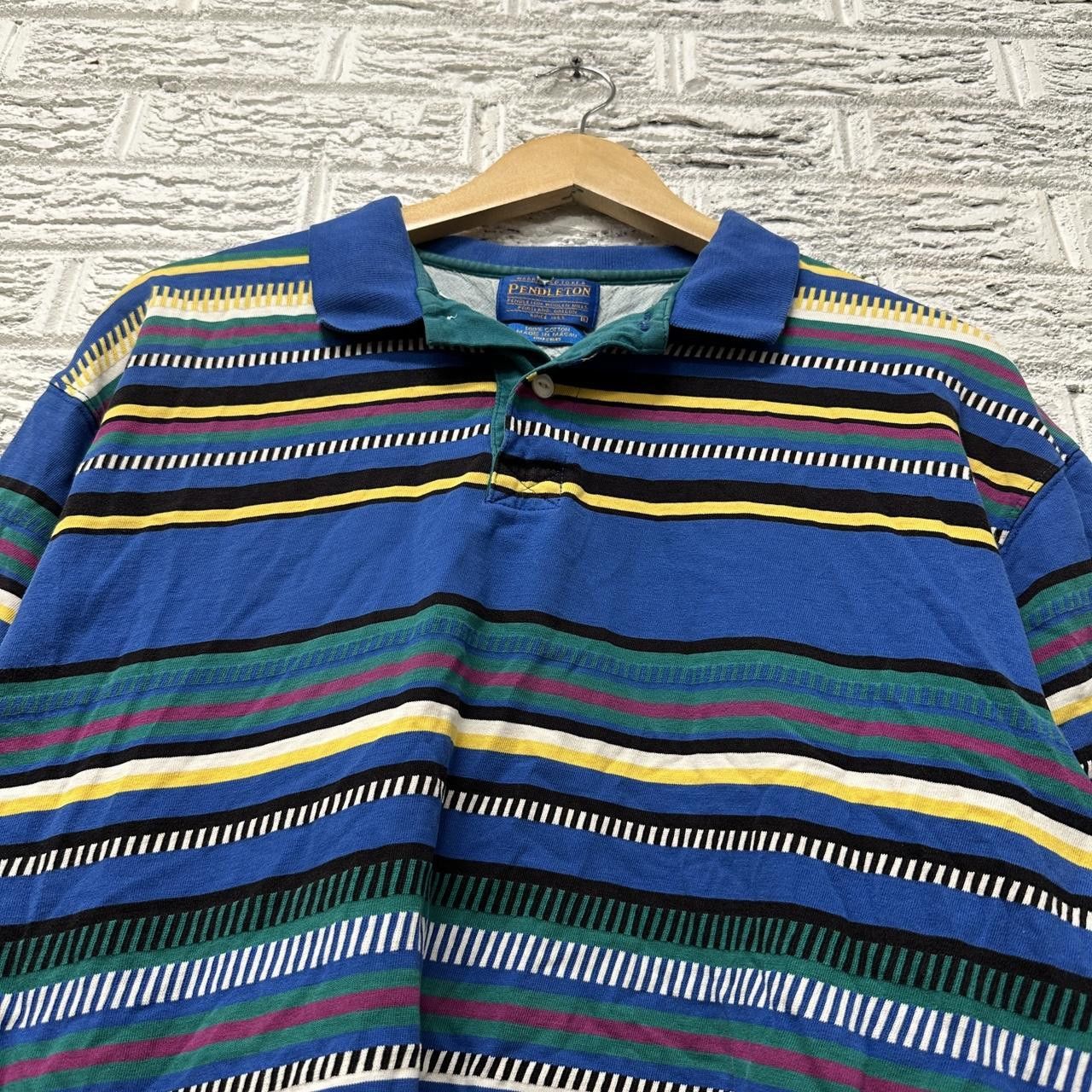 Pendleton Vintage Pendleton Polo Striped Short Sleeve Collared Shirt Size US L / EU 52-54 / 3 - 1 Thumbnail
