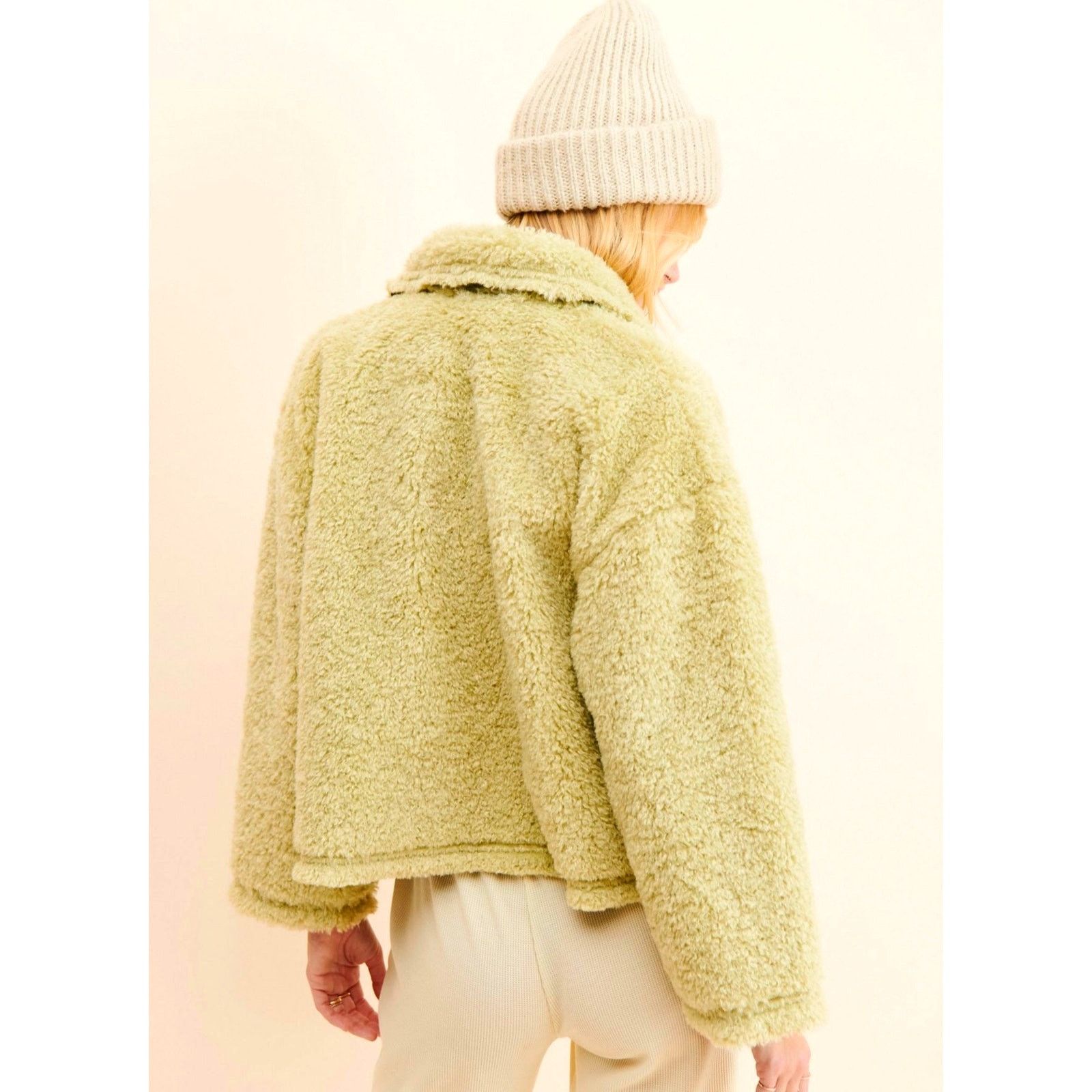 Free People Free People Moon River Sherpa Collared Jacket Pale Lime S Size S / US 4 / IT 40 - 5 Thumbnail