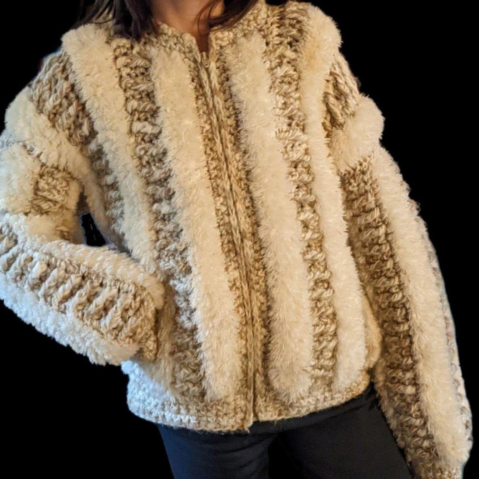 Vintage Vintage Boho 70s Fringe Coatigan Oversized Cardigan Sweater Size S / US 4 / IT 40 - 4 Thumbnail