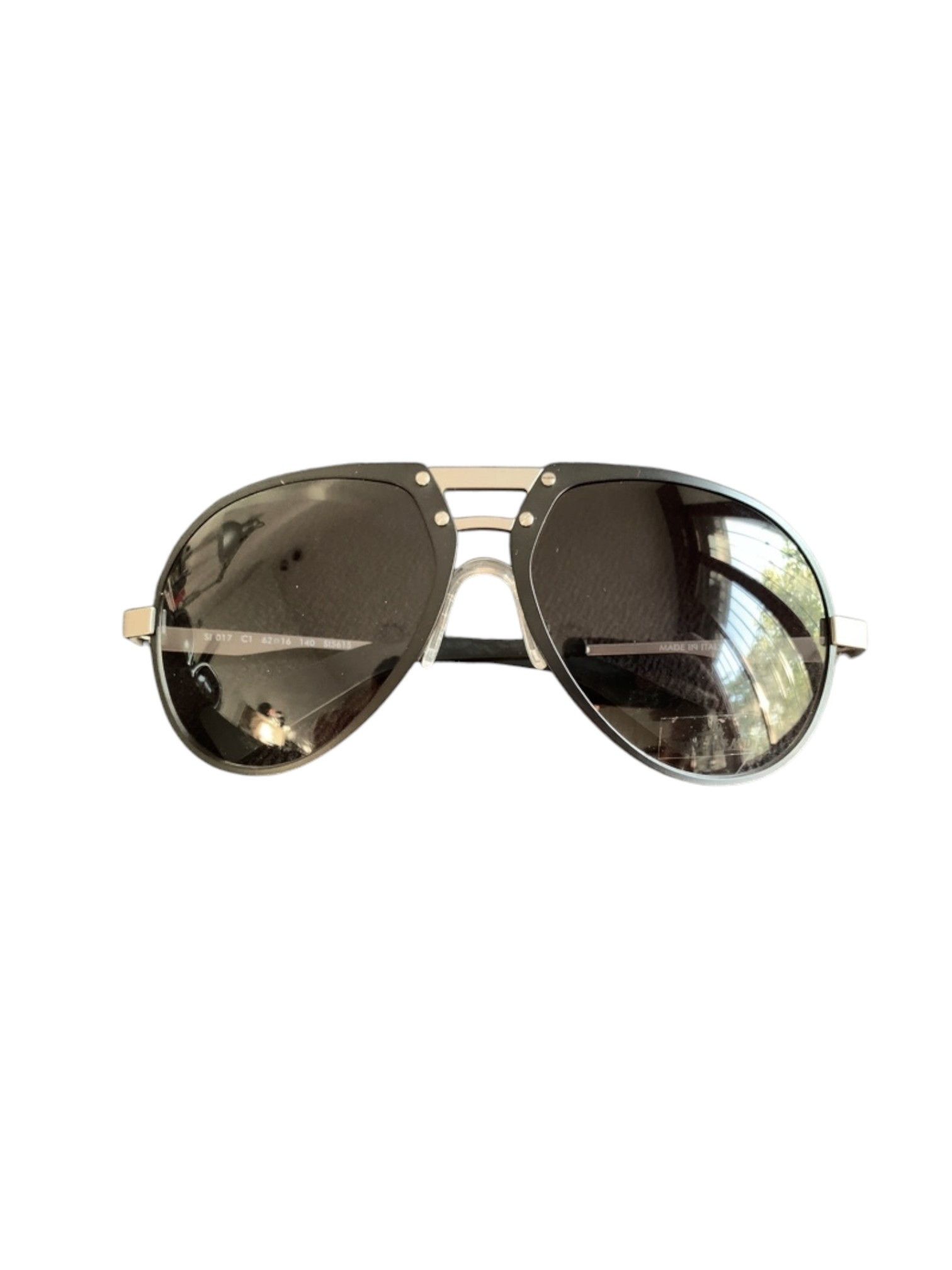 Stone Island Stone Island Silver Double Bridge Aviator Sunglasses, 2010s Size ONE SIZE - 1 Thumbnail