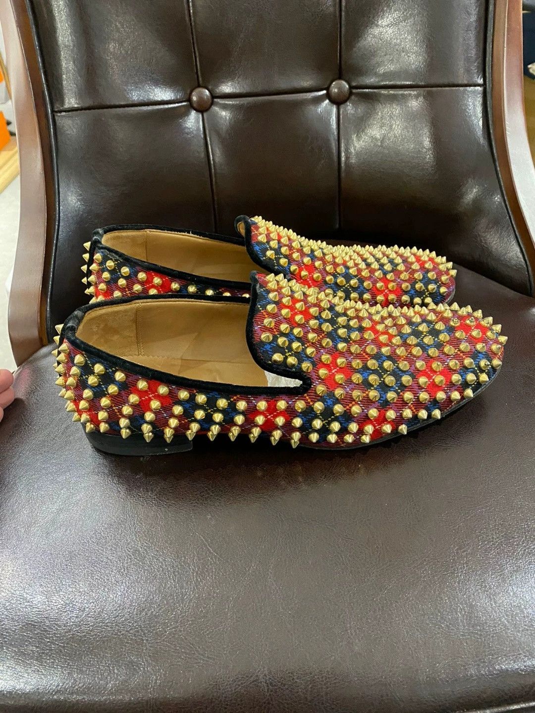 Christian Louboutin Christian Louboutin Men's Used Spiked Shoes 40.5 Size US 7.5 / EU 40-41 - 4 Thumbnail