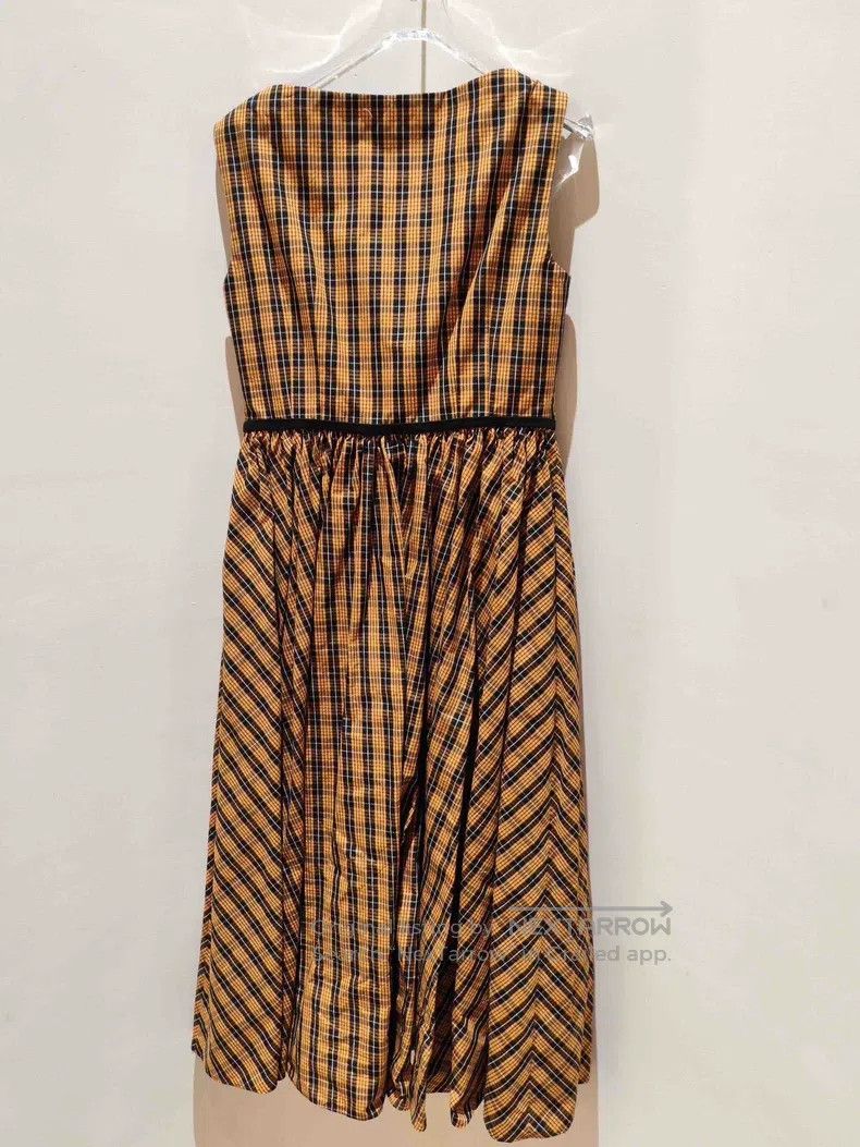 Miu Miu Miu Miu 42 Yellow plaid sleeveless dress Size L / US 10 / IT 46 - 2 Thumbnail