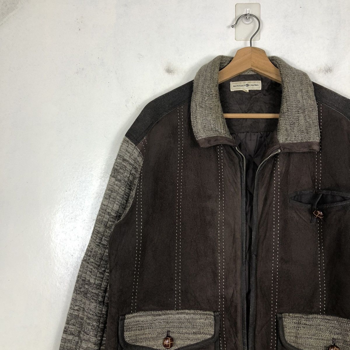 Japanese Brand 📌VTG BIKER FLY LEATHER JACKET MONTERRY CARMEL ISSEY MIYAKE Size US M / EU 48-50 / 2 - 8 Thumbnail