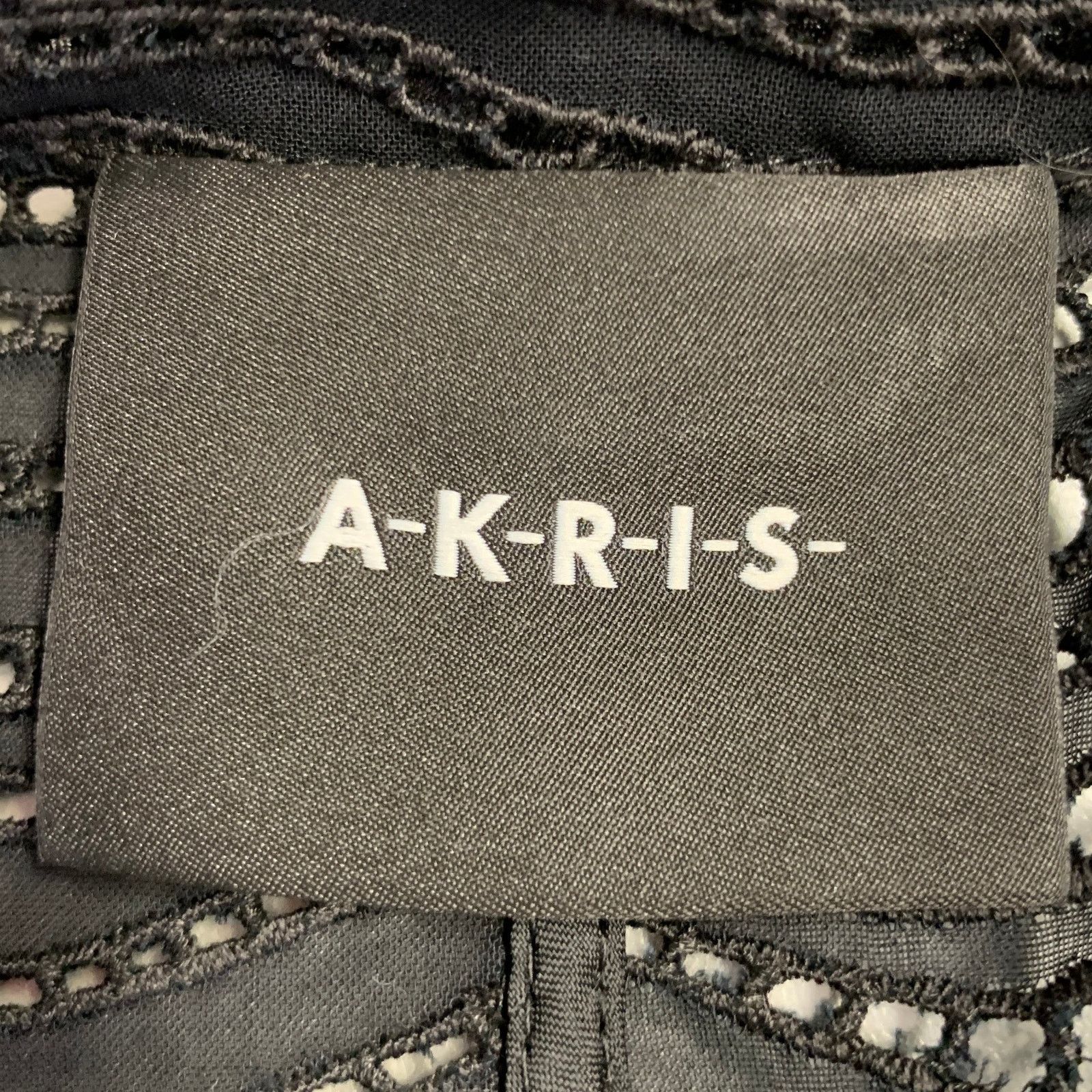 Akris AKRIS Size 6 Black Cotton Eyelet Open Front Jacket Blazer Size M / US 6-8 / IT 42-44 - 5 Thumbnail