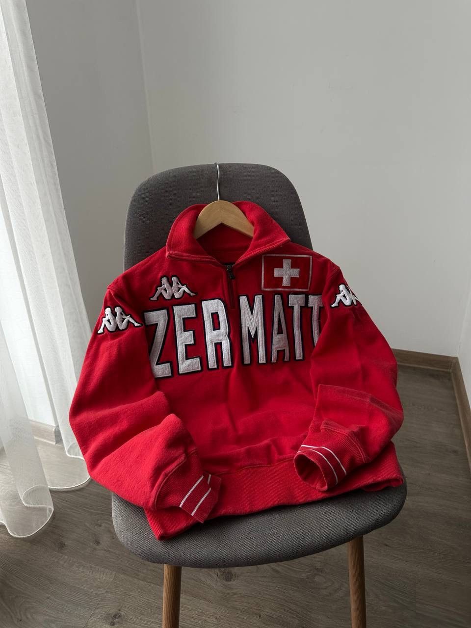 Japanese Brand × Kappa × Vintage Vintage Zermatt Red Swiss Kappa Zip Hoodie Size US S / EU 44-46 / 1 - 4 Thumbnail