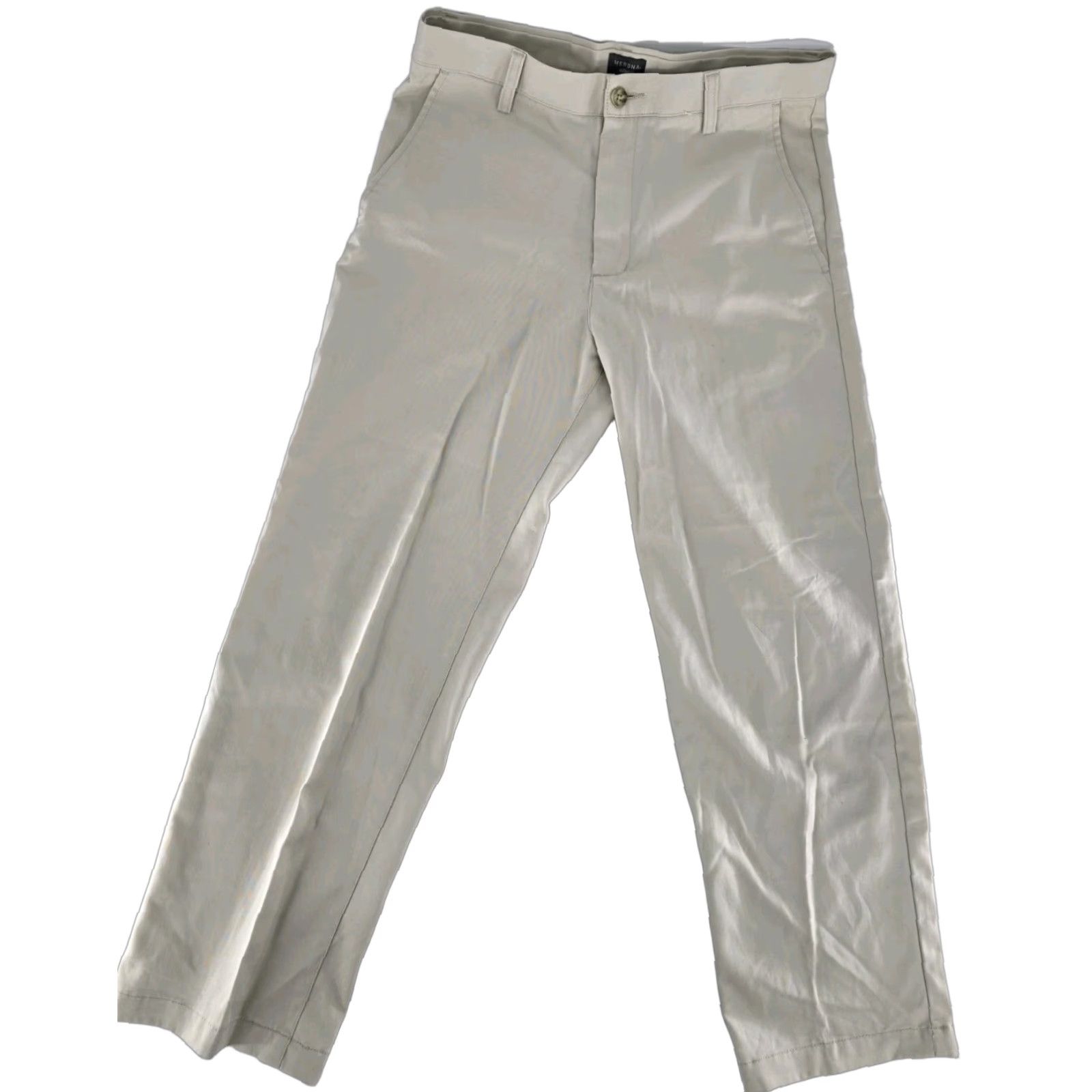 Merona Merona Ultimate Straight Leg Chino Pants Men's 32x30 Tan Flat Front -SEE PICS Size US 32 / EU 48 - 1 Thumbnail