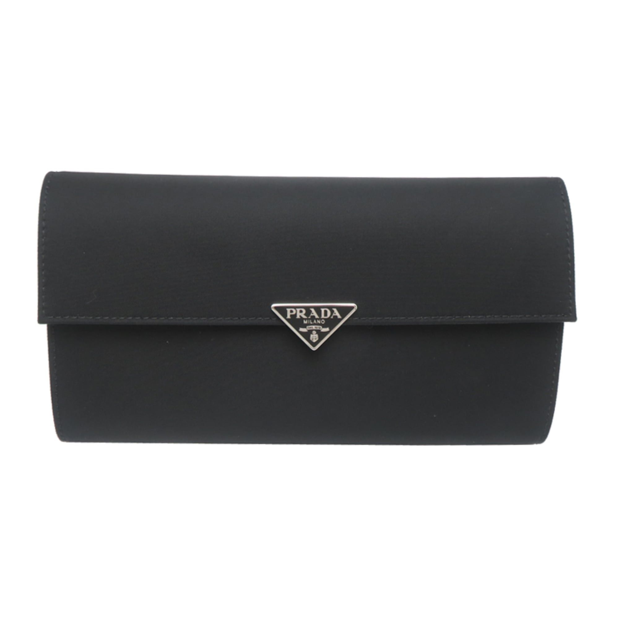 Prada Prada Nylon Flap Wallet, Women's Long 1M1036, Nylon, Black Size ONE SIZE - 1 Thumbnail