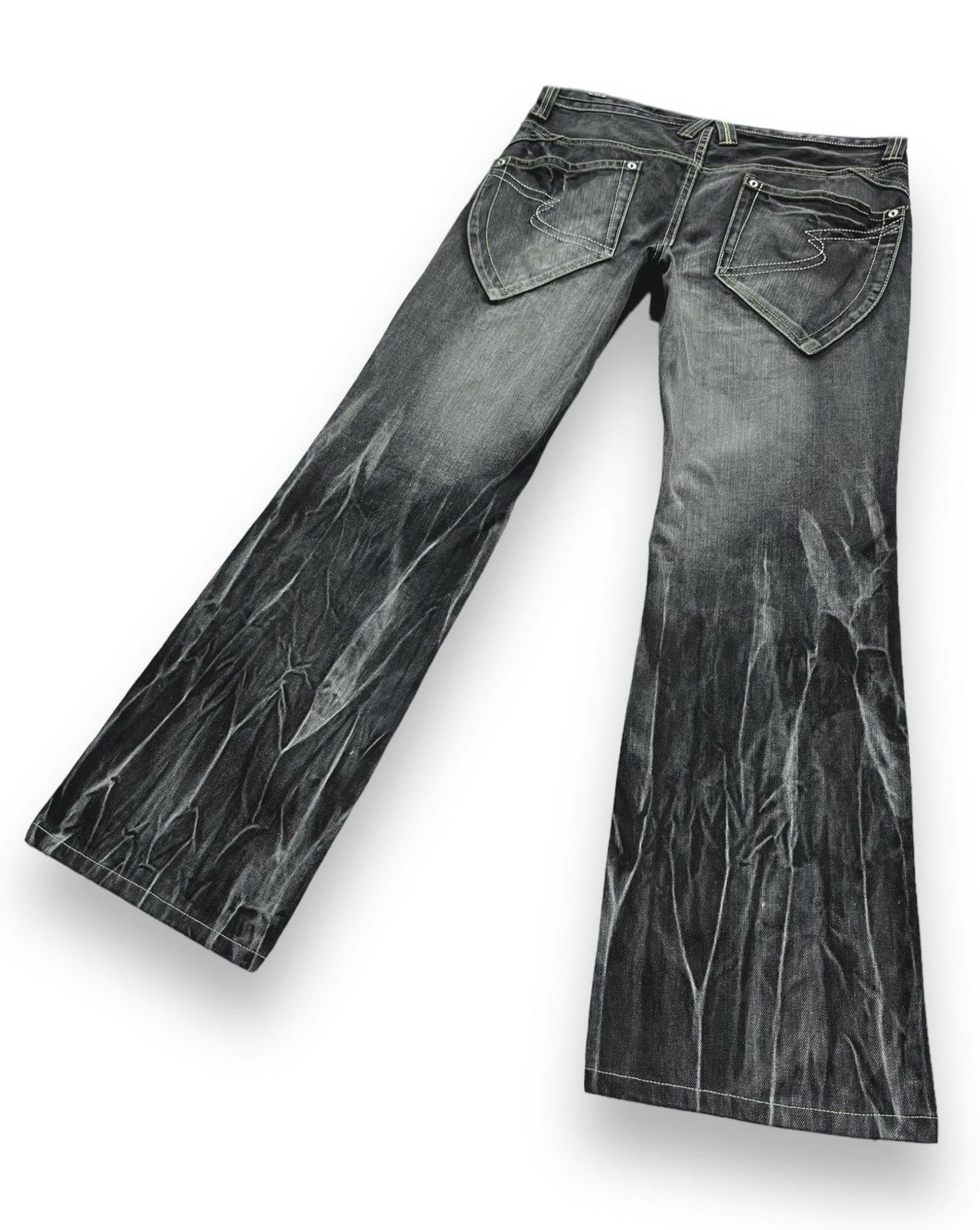 🔥💥SEMANTIC DESIGN BLOW💥 Whiskers Retro Punk FLARE Denim💥