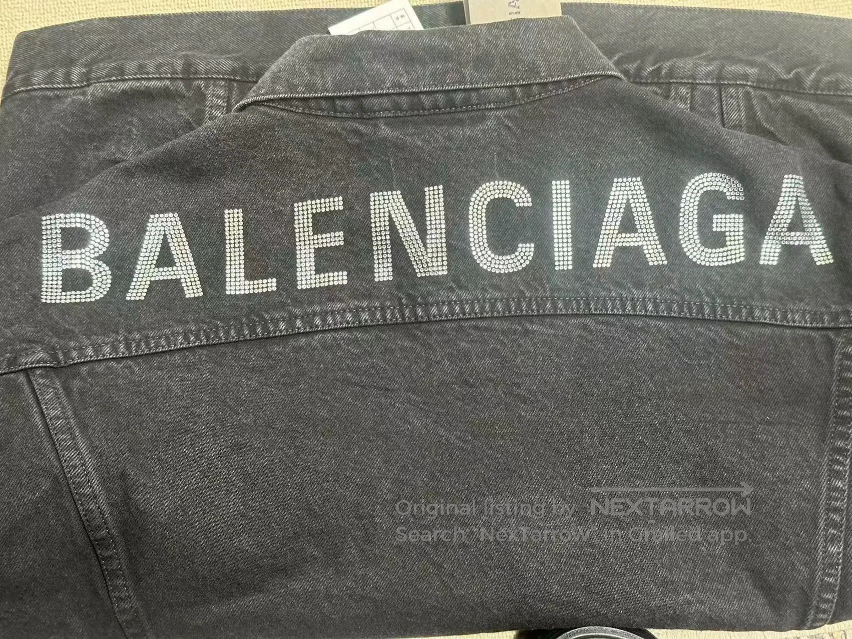 Balenciaga Balenciaga Logo Long-Sleeve Collared Denim Jacket. Size XS / US 0-2 / IT 36-38 - 3 Thumbnail