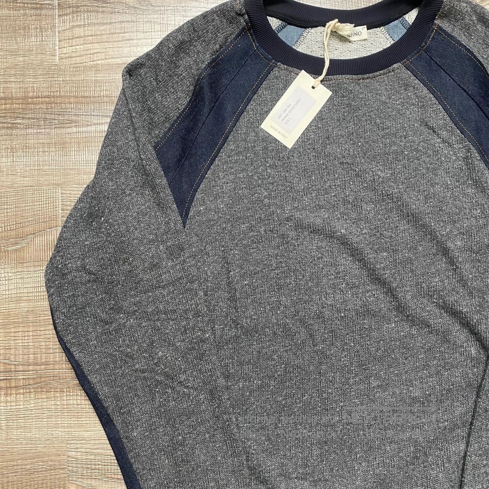 Helas Hellequino Denim Patchwork Vintage Sweatshirt. Size US XS / EU 42 / 0 - 4 Thumbnail