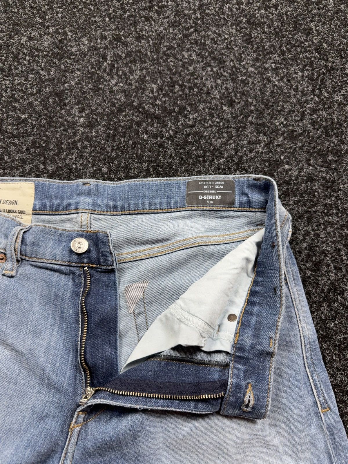 Diesel 00s Y2K Luxury vntg Diesel D-Strukt Slim Light Wash Jeans Size US 32 / EU 48 - 11 Thumbnail
