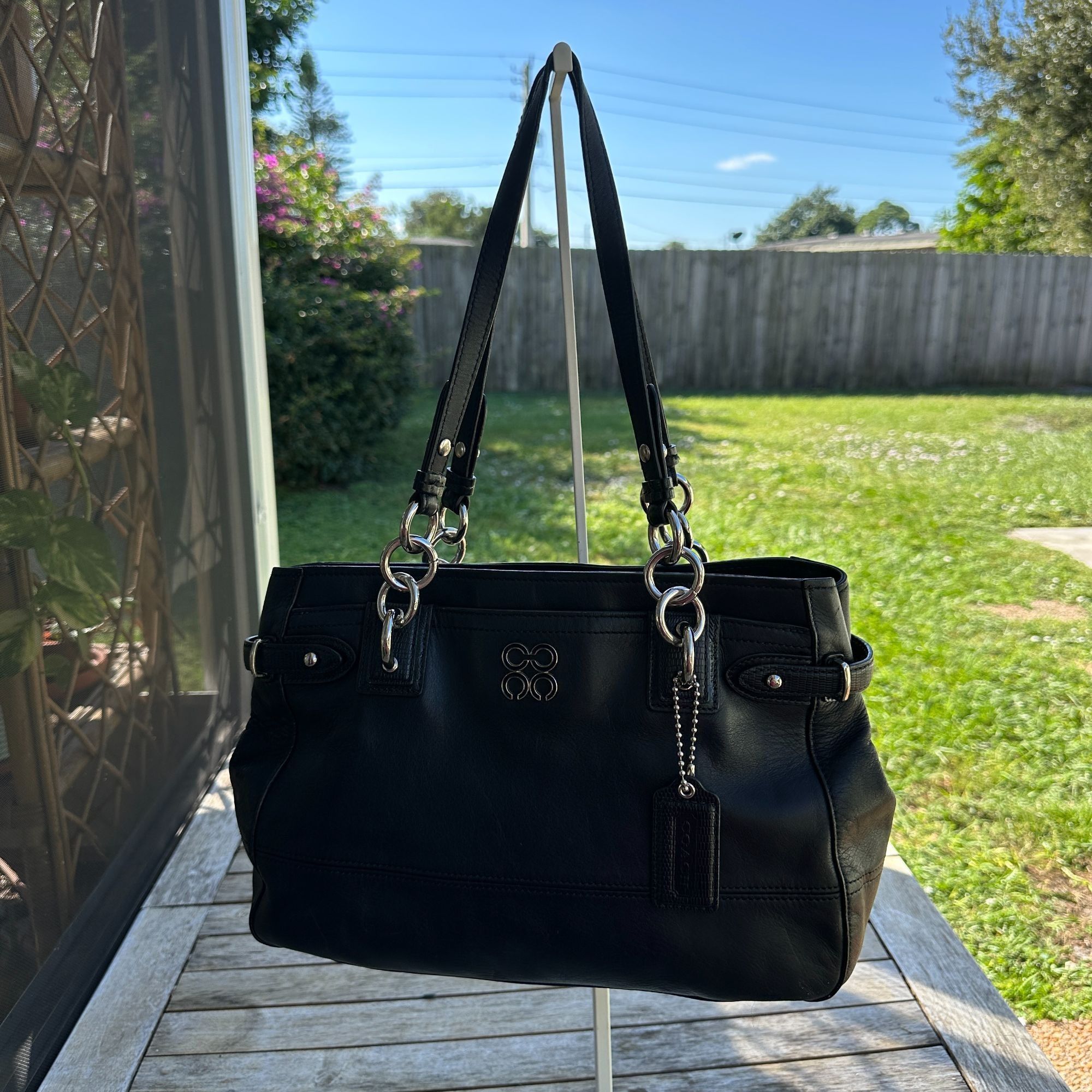 Coach COACH Colette Black Leather Carry All Shoulder Bag J1020-164 Size ONE SIZE - 11 Thumbnail
