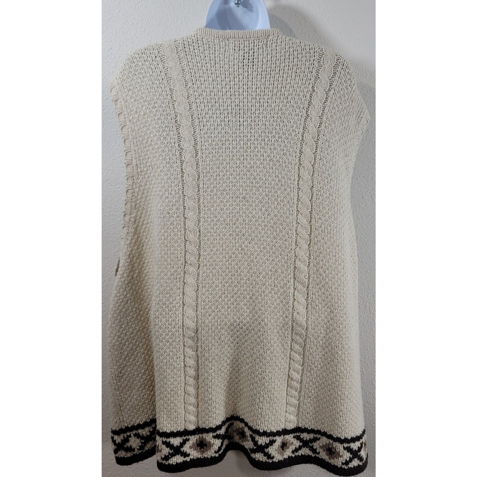 Other Lane Bryant Designs Co Brown Beige Knitted Vest 26 28 Size 4XL / US 24-26 - 2 Thumbnail