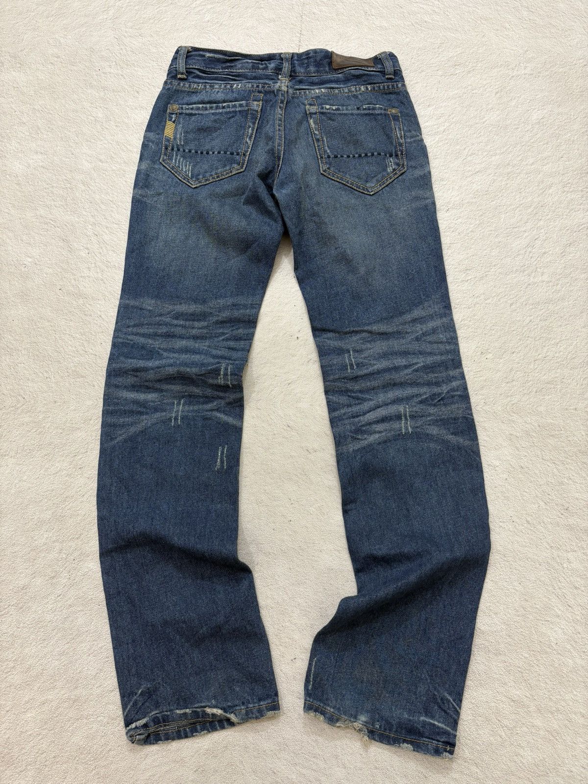 2000s Number Nine Ripped Denim Jeans Fading Distresses Y2K