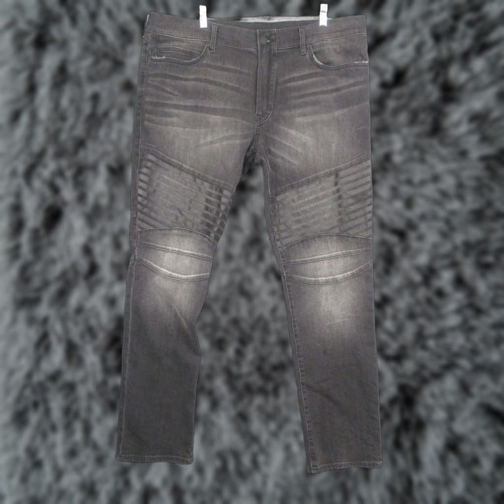 True Religion True Religion Geno Jeans Mens 40x32 Gray Moto Biker Straight Stretch Denim Pants Charcoal Wash Jeans Mens Size US 40 / EU 56 - 1 Thumbnail