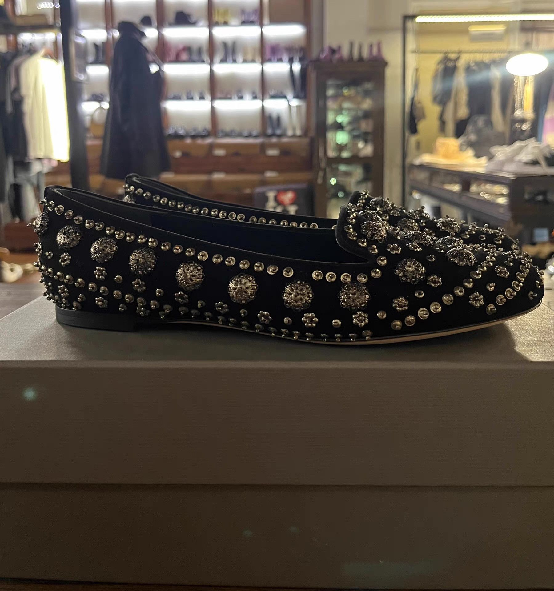 Alexander McQueen Alexander McQueen 15FW Women's Rose Studded Loafers Ｑ25 Size US 7 / IT 37 - 1 Thumbnail