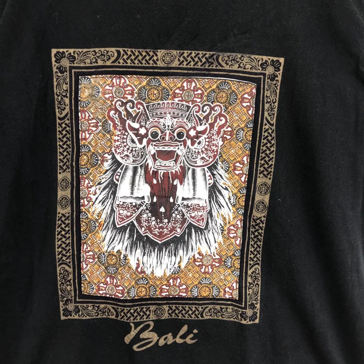 Vintage Vtg BALI PRIMITIVE DESIGN Hand Made Indonesia Art Tee Shirt Size US S / EU 44-46 / 1 - 5 Thumbnail