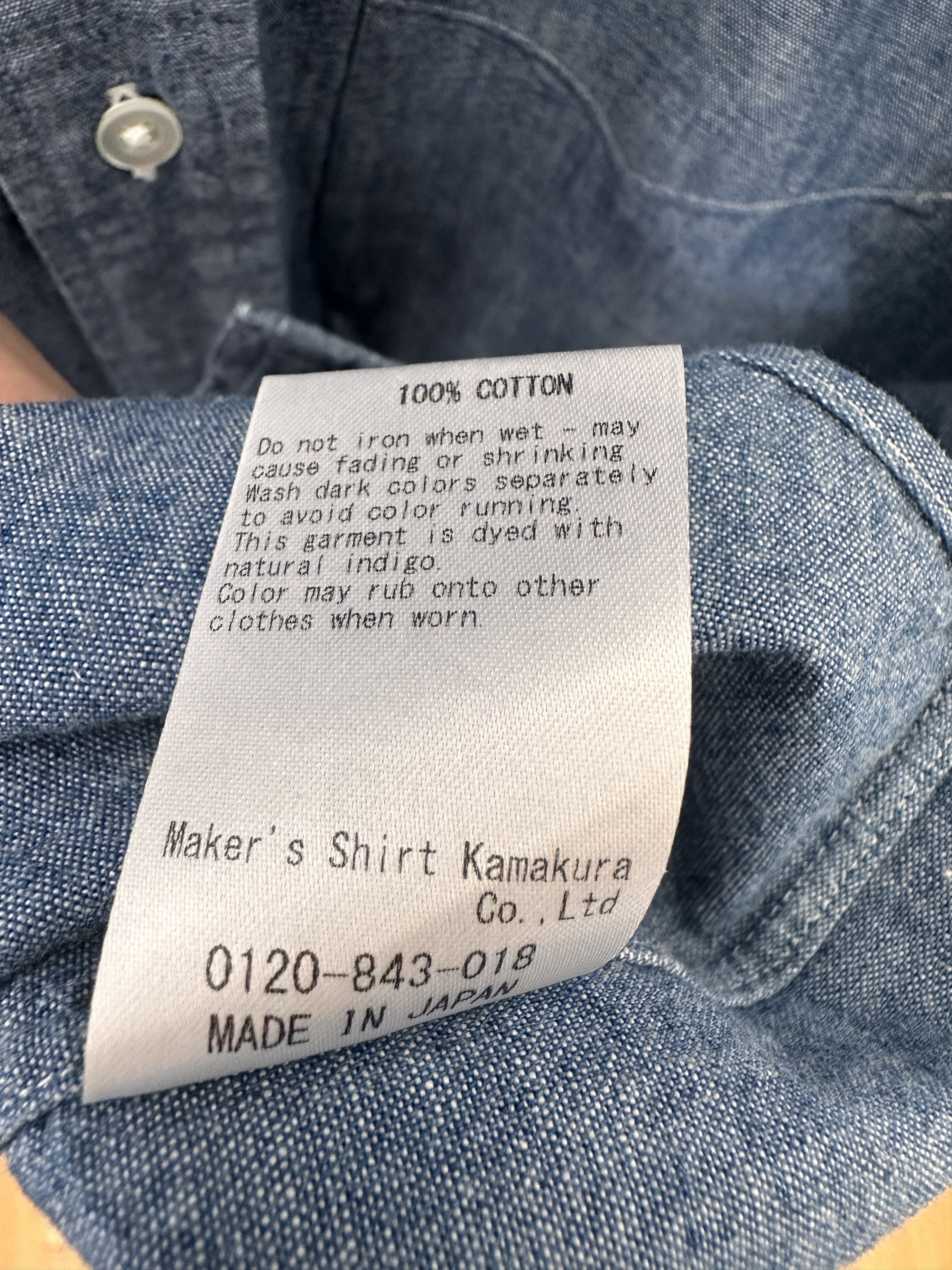 Kamakura Kamakura Indigo Chambray Button-Down Shirt Size US L / EU 52-54 / 3 - 4 Thumbnail