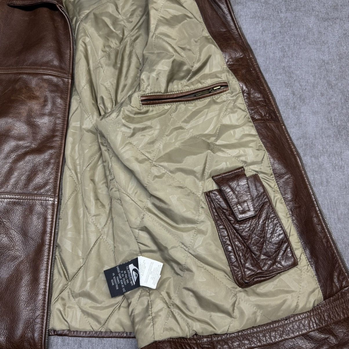 Quiksilver × Vintage Vintage Quiksilver Leather Jacket 90s Size US L / EU 52-54 / 3 - 12 Thumbnail