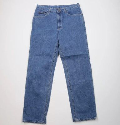 Lee × Vintage Vintage 90s Lee Straight Leg Denim Jeans Blue Cotton Size US 38 / EU 54 - 1 Thumbnail