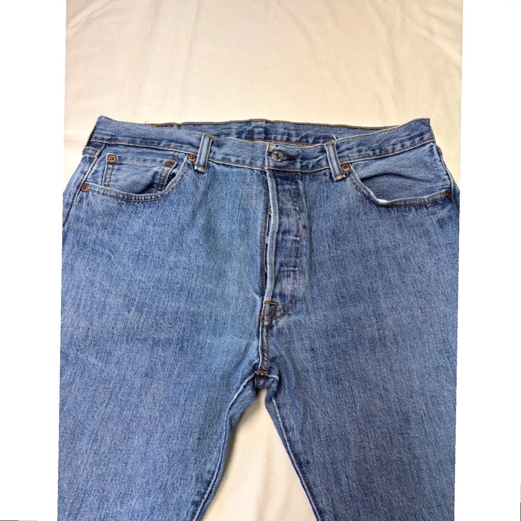Levi's Levi's 501 Original Fit Jeans Mens Blue Straight Leg Button Fly Denim 36x32 Size US 36 / EU 52 - 2 Thumbnail