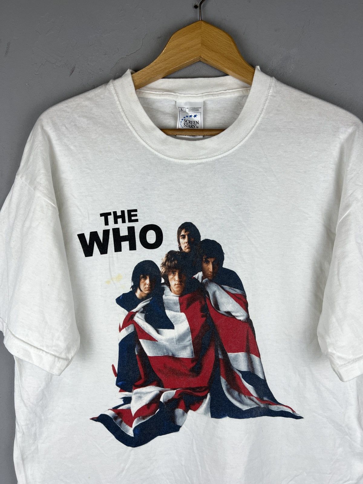Band Tees VINTAGE 90s THE WHO ENGLAND FLAG T SHIRT Size US L / EU 52-54 / 3 - 3 Thumbnail