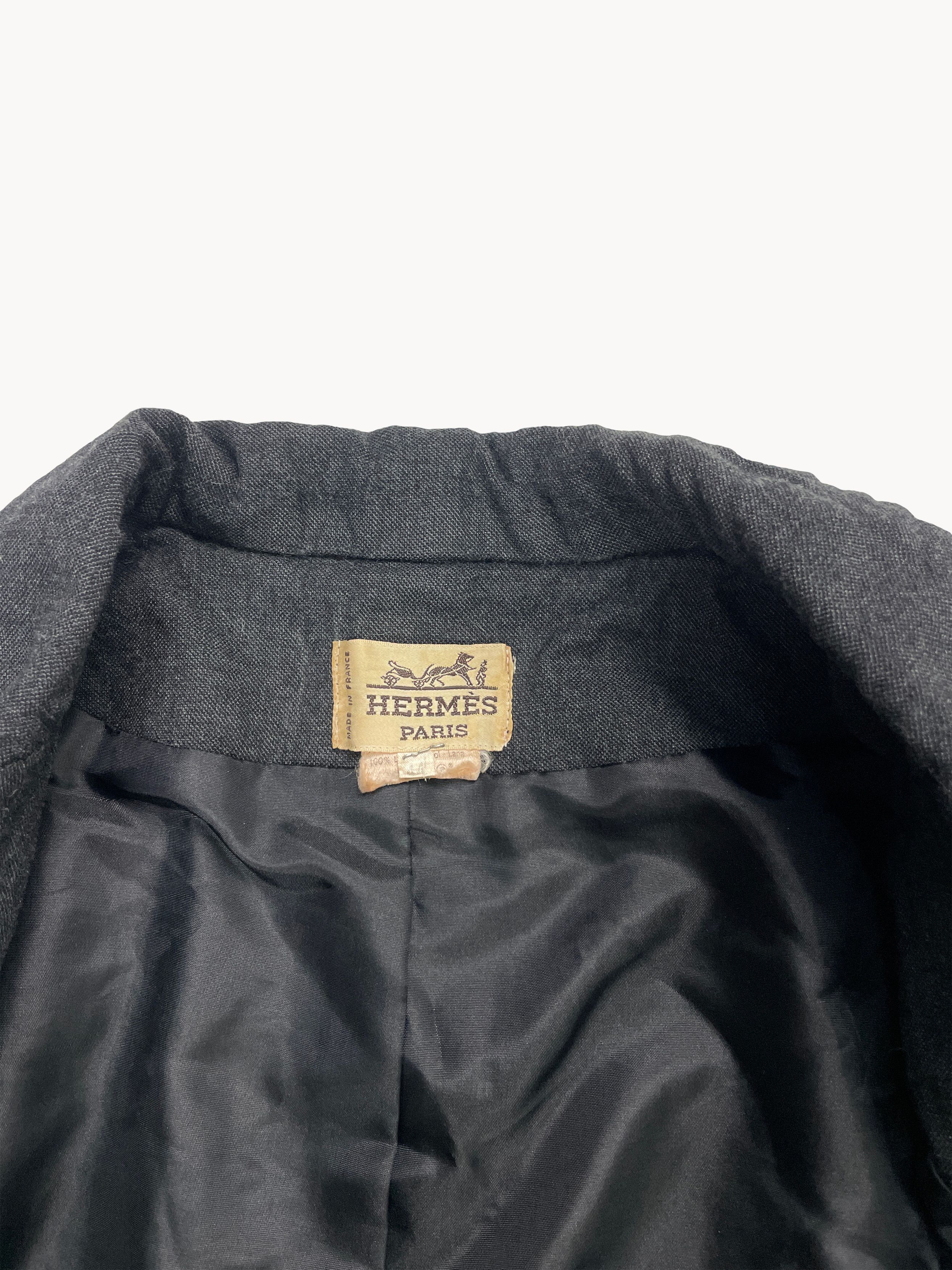 Hermes Vintage 80s Hermes by Claude Brouet Single Breasted Coat 44 Size L / US 10 / IT 46 - 10 Thumbnail
