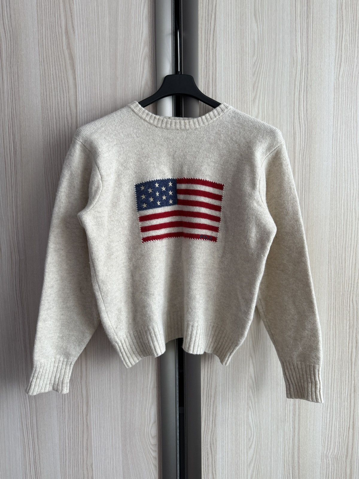 Polo Ralph Lauren Wool Knitwear Sweater flag logo US usa vintage rare Size S / US 4 / IT 40 - 1 Thumbnail