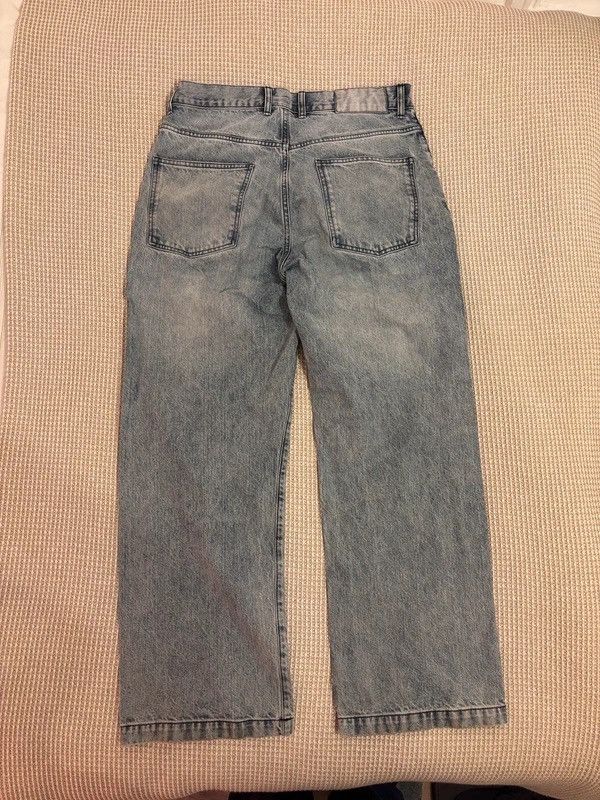 Mfpen Mfpen Blue Striped Straight Leg Jeans 34W Large Fit Denim Size US 34 / EU 50 - 5 Thumbnail