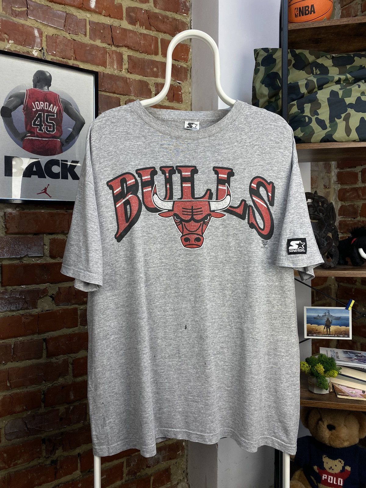 Starter × Vintage Vintage Chicago Bulls Starter Made In USA T-Shirt Size US L / EU 52-54 / 3 - 1 Thumbnail