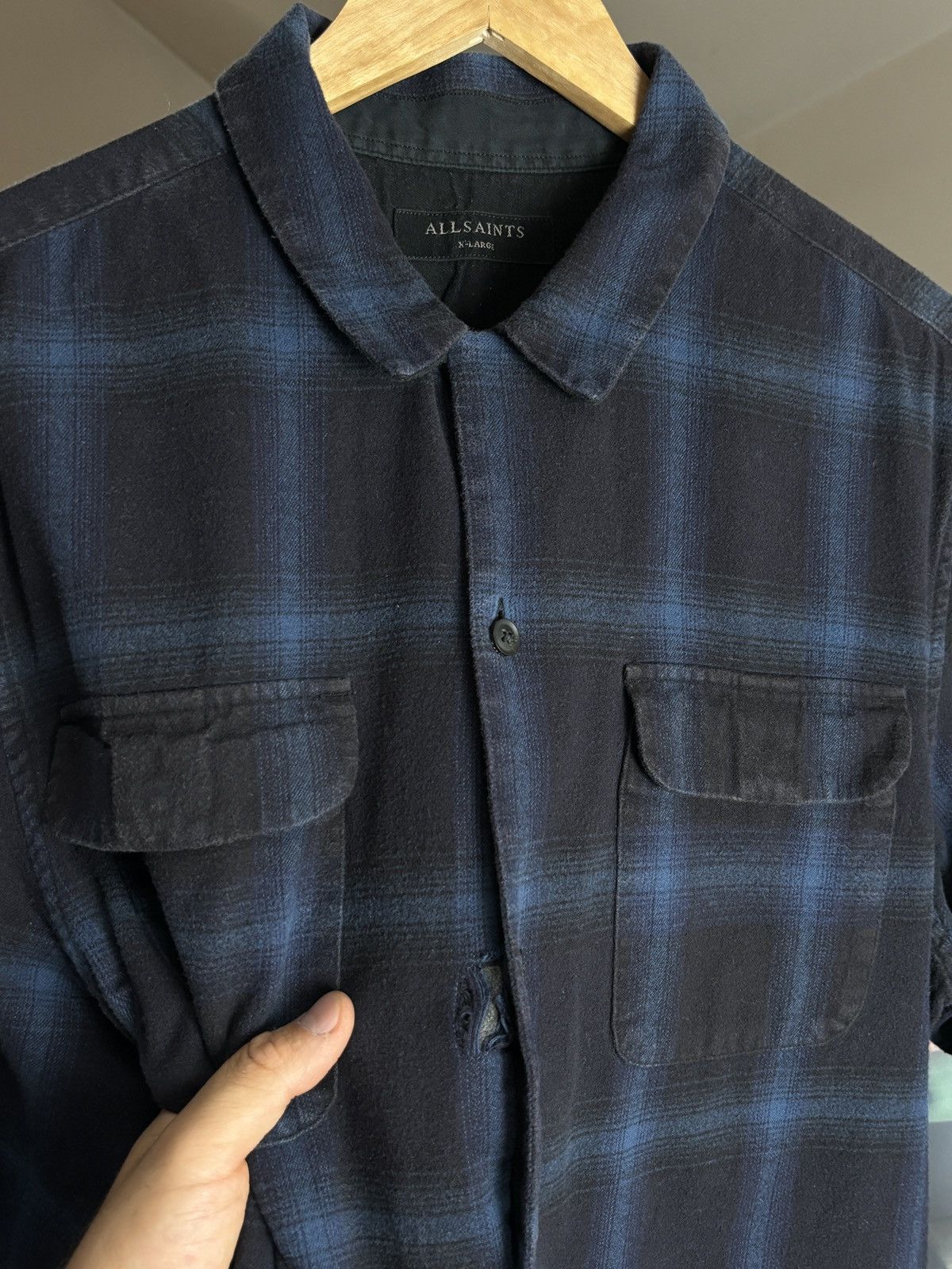 Allsaints AllSaints Checkered Flannel Overshirt Shirt Workwear Size US XL / EU 56 / 4 - 4 Thumbnail