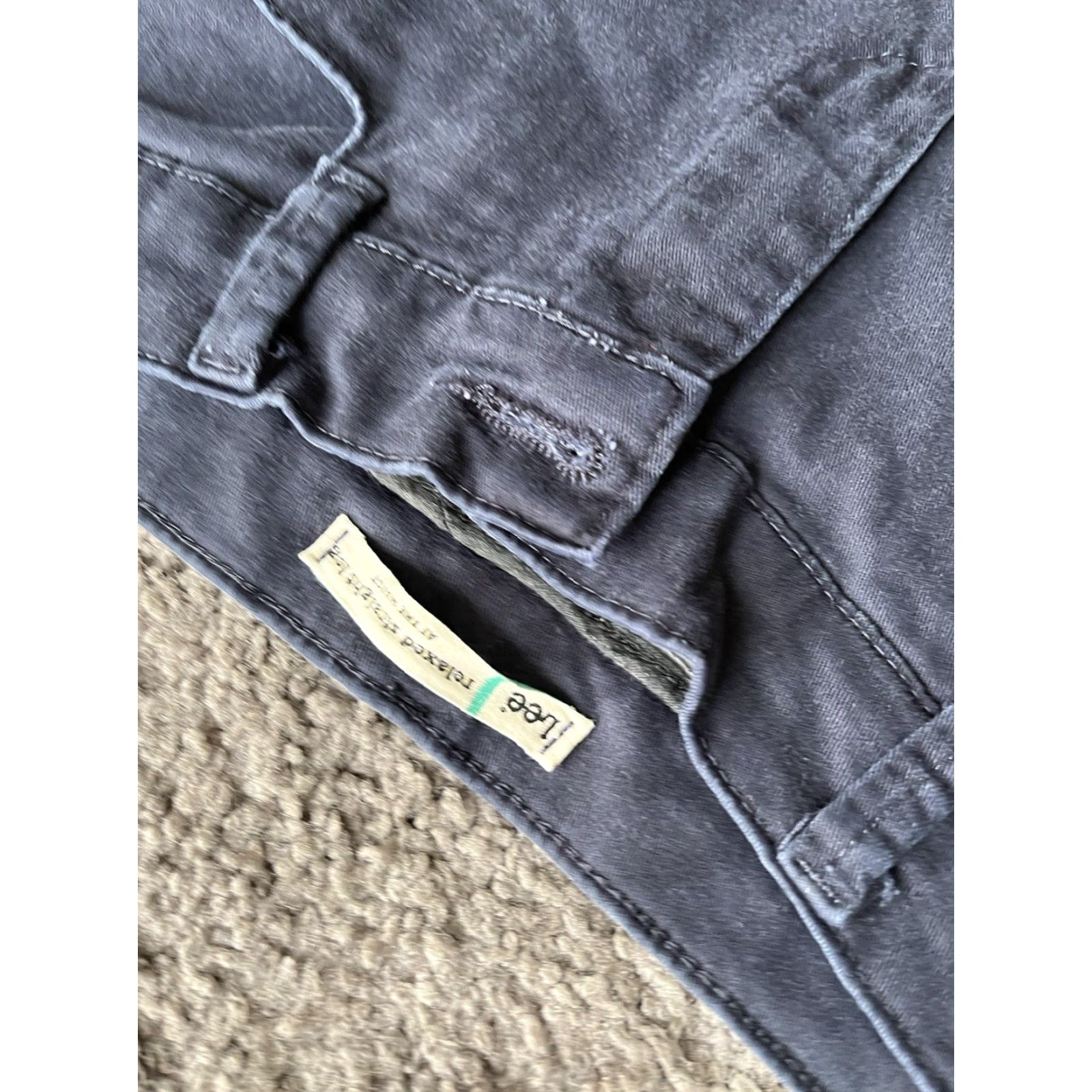 Lee LEE Chino Pants Women Regular Small/Size 4 Short Blue Straight Leg Cotton Blend Belt Loops Pockets Vintage No Size 27" / US 4 / IT 40 - 5 Thumbnail