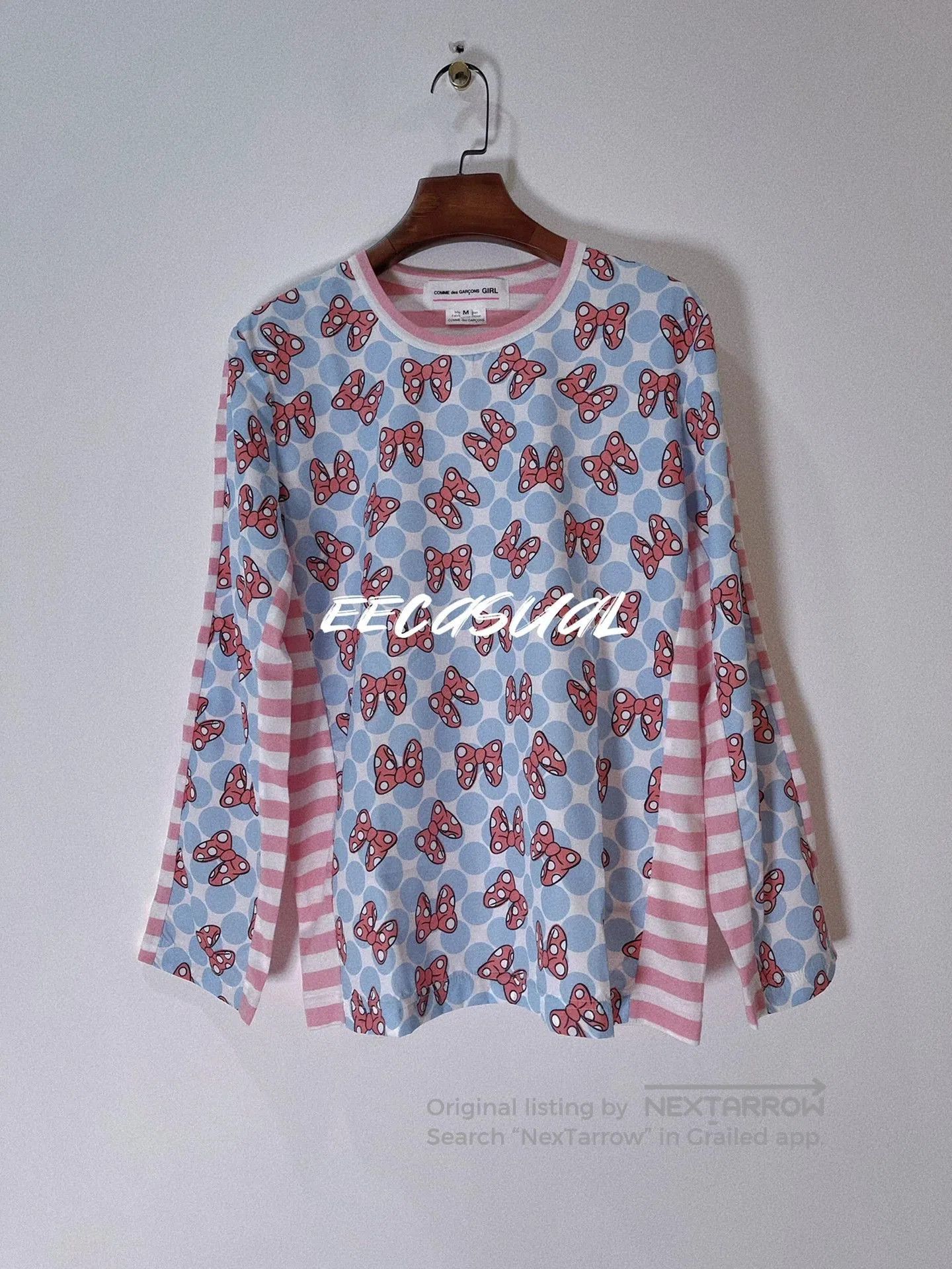 Comme des Garcons Girl CDG Girl Pink Minnie Bow Long Sleeve Tee. Size S / US 4 / IT 40 - 1 Thumbnail
