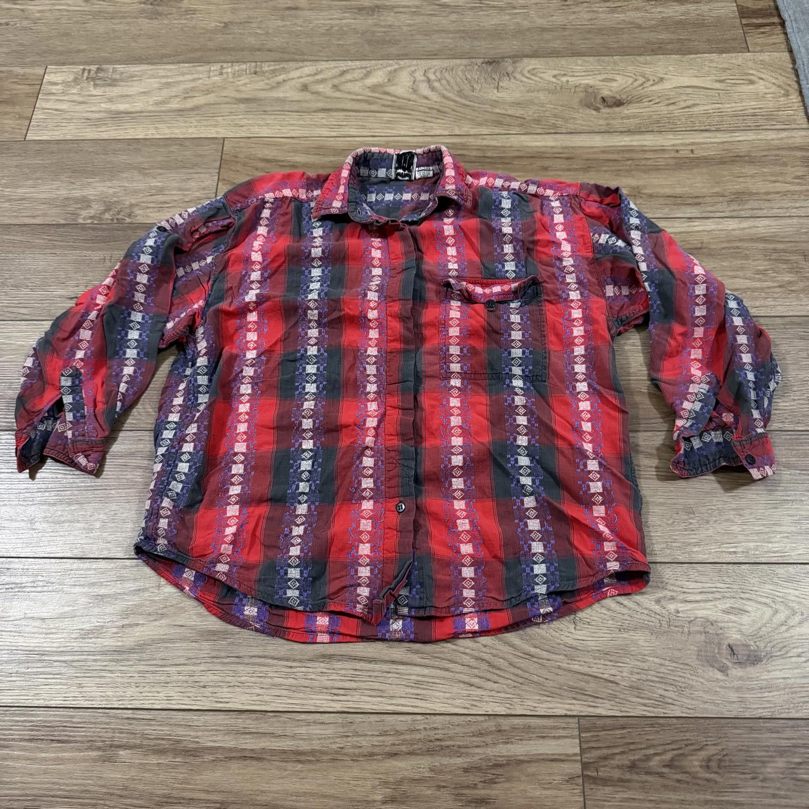 Other Vintage Chez Western Stripe Button Up Shirt Size M 80s 90s Size M / US 6-8 / IT 42-44 - 1 Thumbnail
