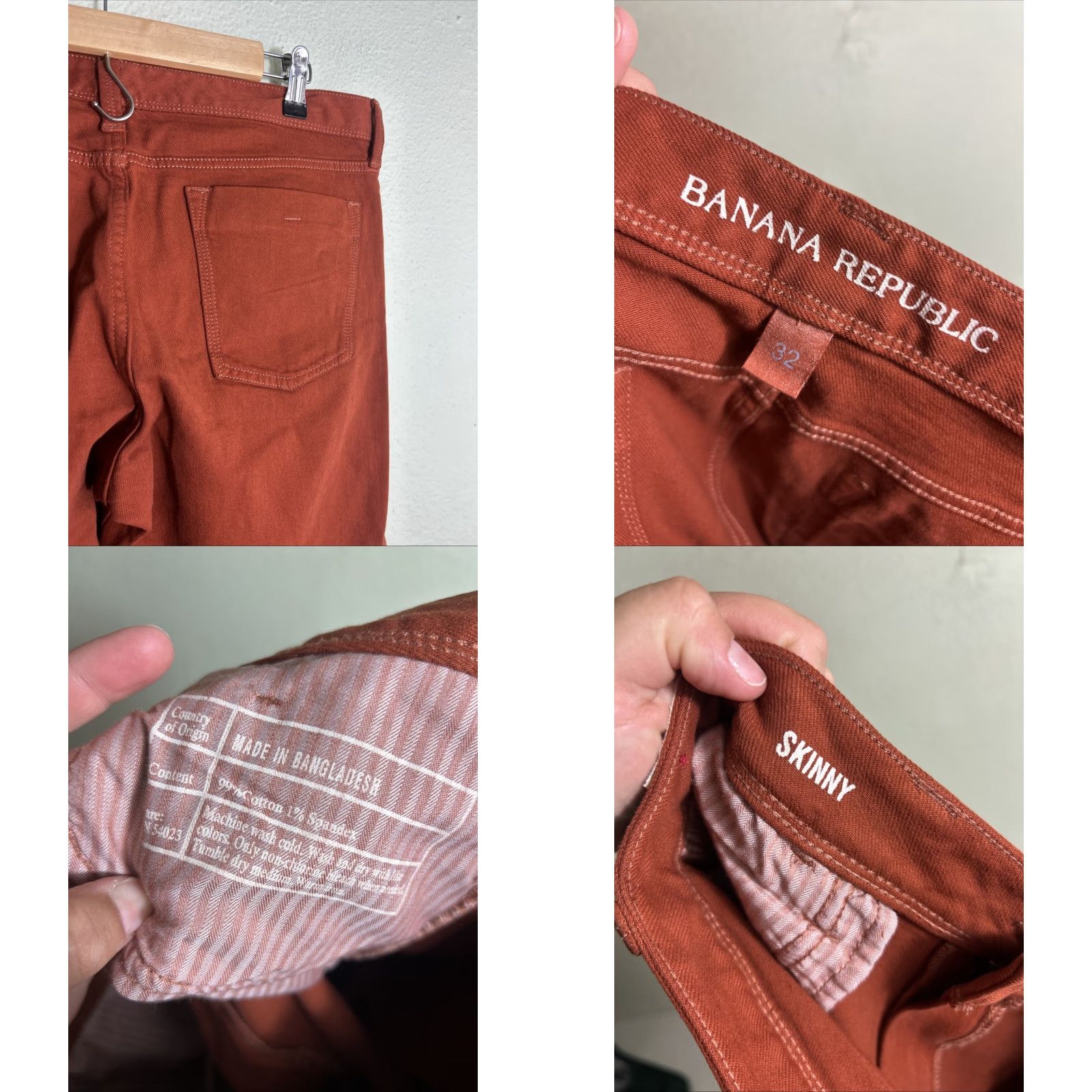 Banana Republic Banana Republic Skinny Jeans Womens 32 Rusty Low Rise Stretch Denim 5-Pocket Zip Button Inseam 28 Regular Slim Size 24" / US 00 / IT 34 - 9 Thumbnail