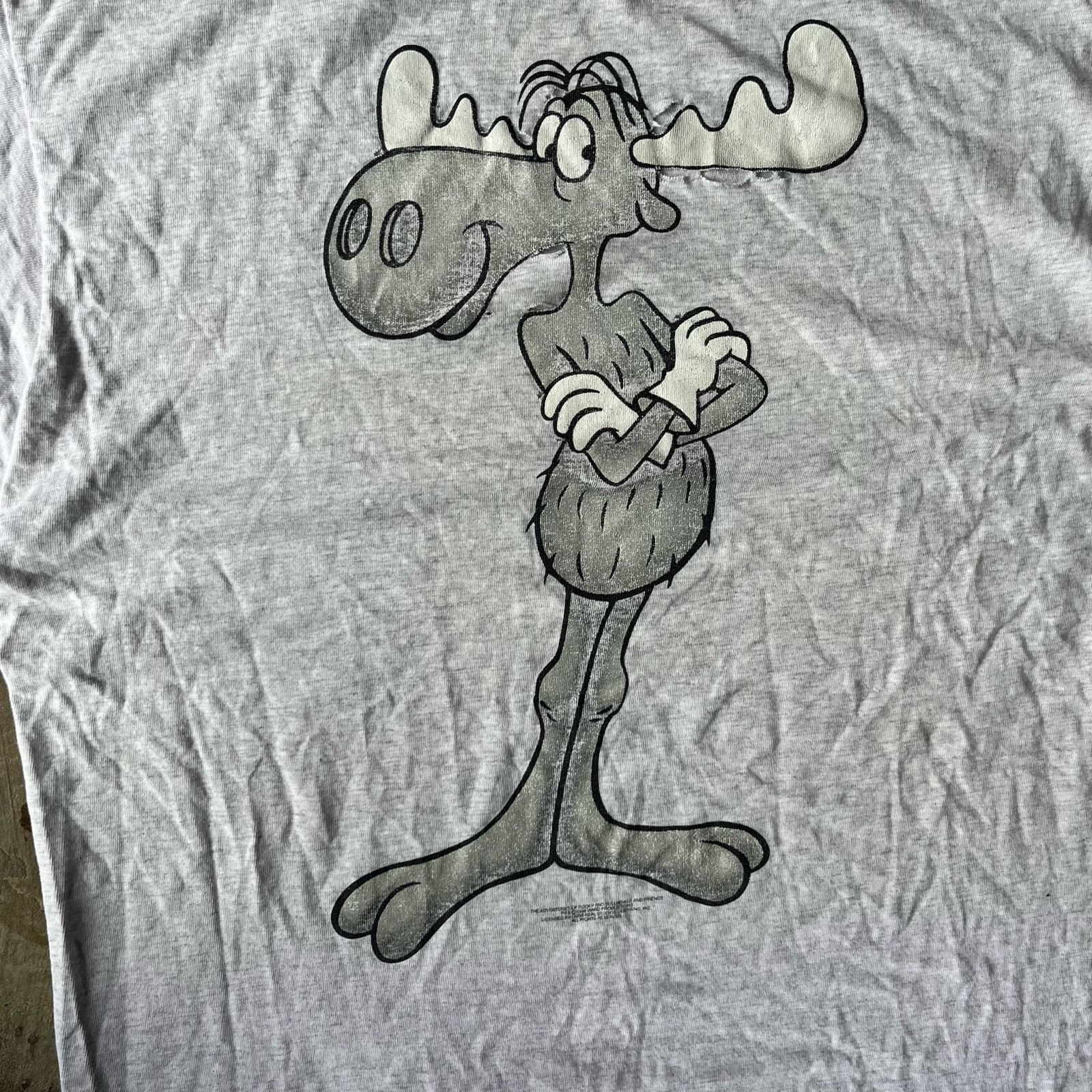 Vintage VINTAGE BULLWINKLE AND FRIENDS 90S CARTOON SHIRT XL GRAY Size US XL / EU 56 / 4 - 4 Thumbnail