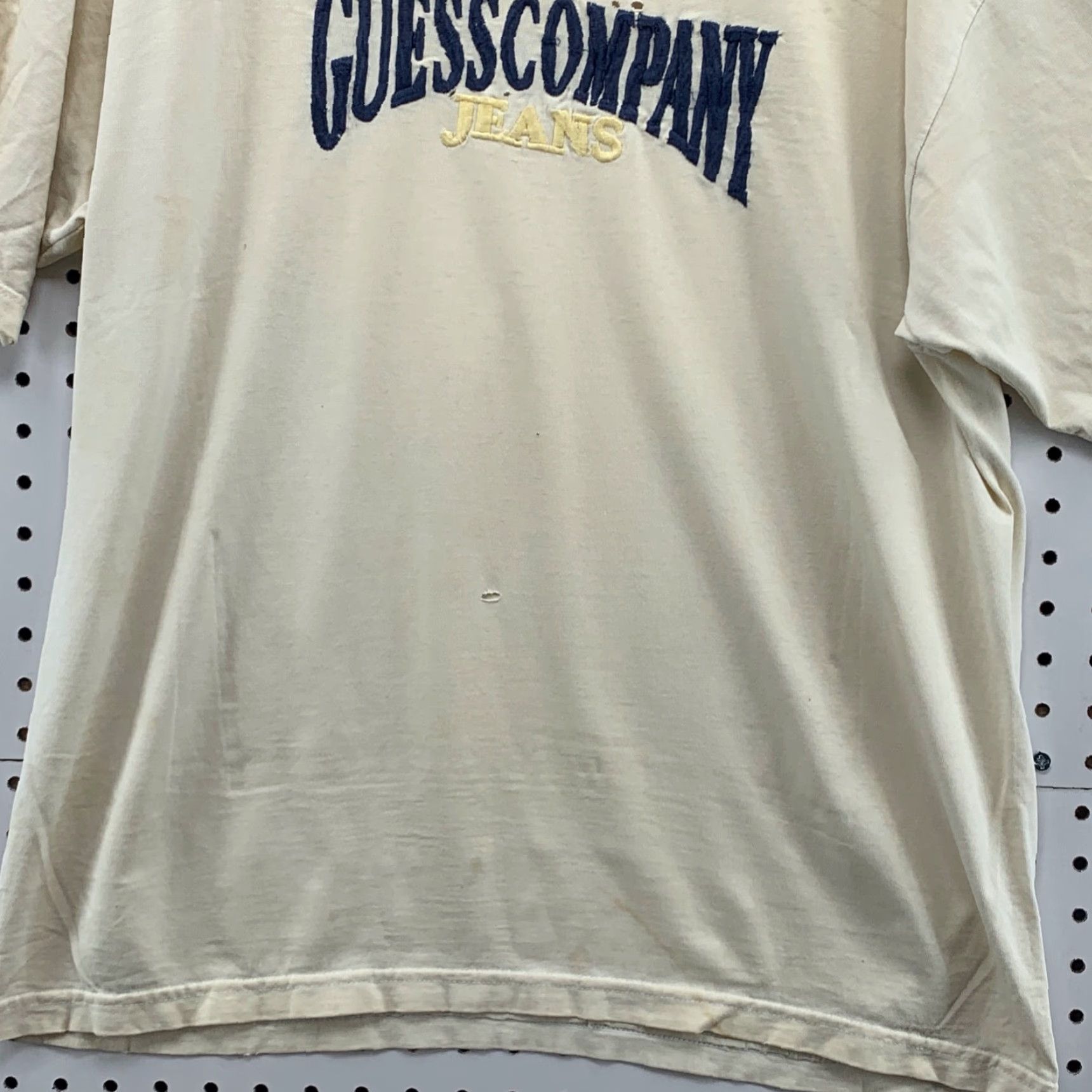 Guess VINTAGE GUESS Jeans Shirt Adult Medium White Distressed 90s USA Mens Size US M / EU 48-50 / 2 - 7 Thumbnail