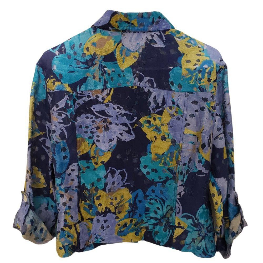 Designer CT187a Ruby Rd. Favorites Blue Button Down Shirt 14P Size XL / US 12-14 / IT 48-50 - 2 Thumbnail