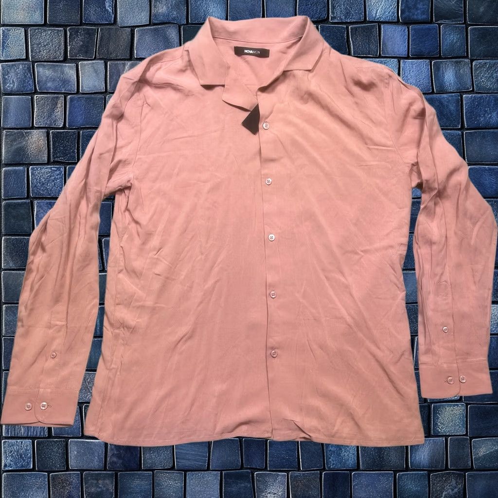 Fashion Nova Fashion Nova Shirt Men M Mauve Long Sleeve Button Up Casual Viscose Size US M / EU 48-50 / 2 - 1 Thumbnail