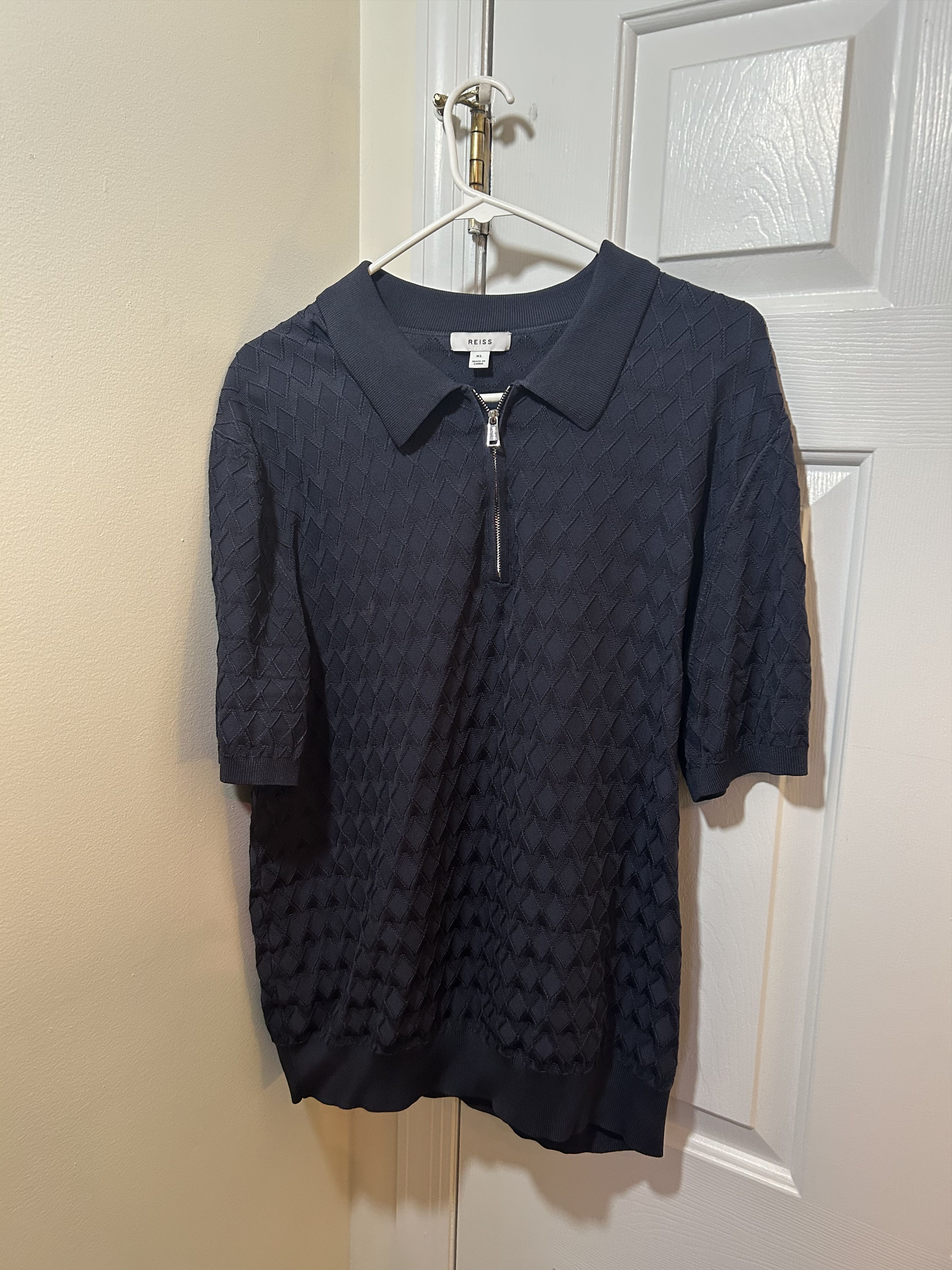 Reiss Reiss Quarter Zip Textured Polo Size US XL / EU 56 / 4 - 1 Thumbnail