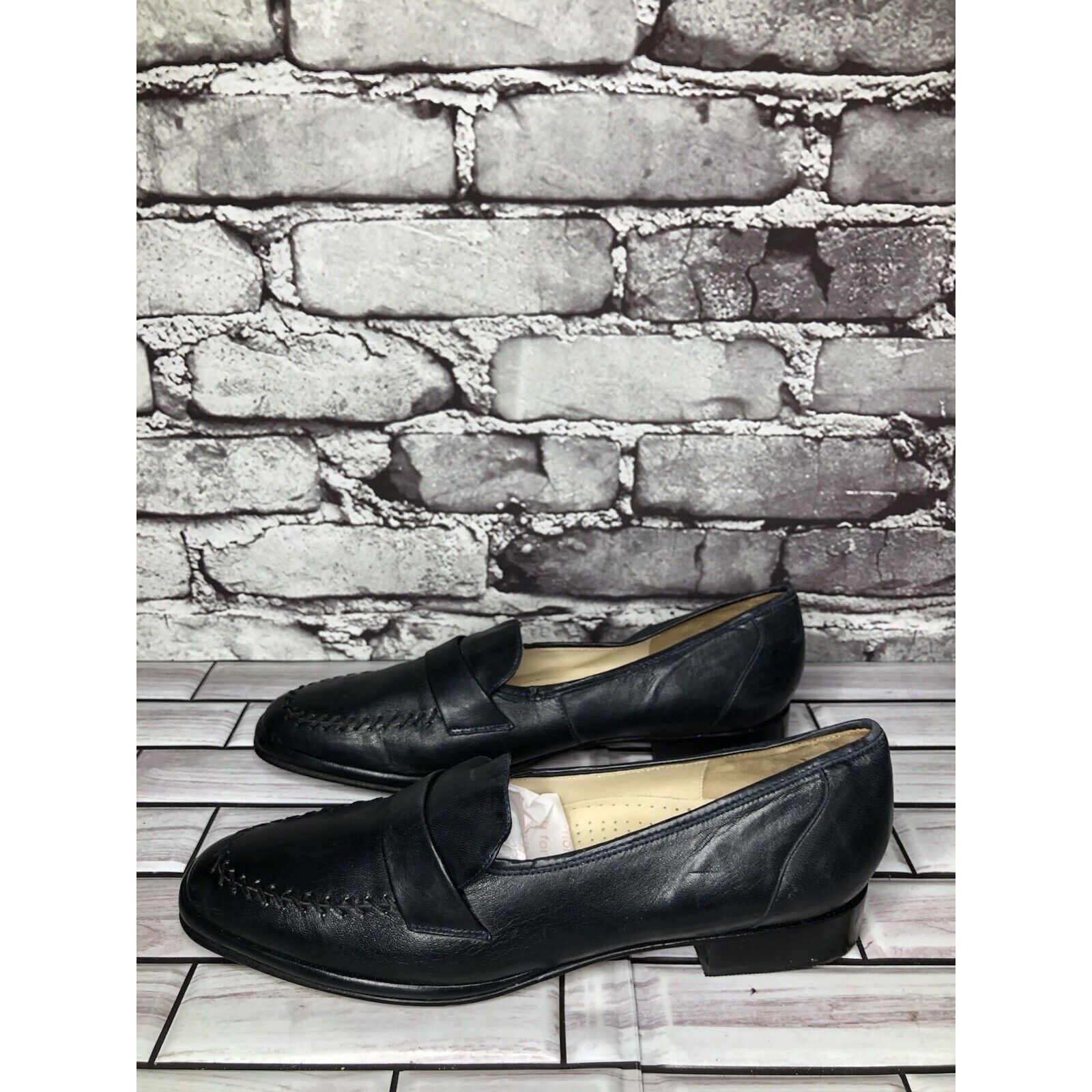 Barker Barker Flex Fine English Shoes Navy Blue Leather Loafers Wom Size US 7.5 / IT 37.5 - 17 Thumbnail