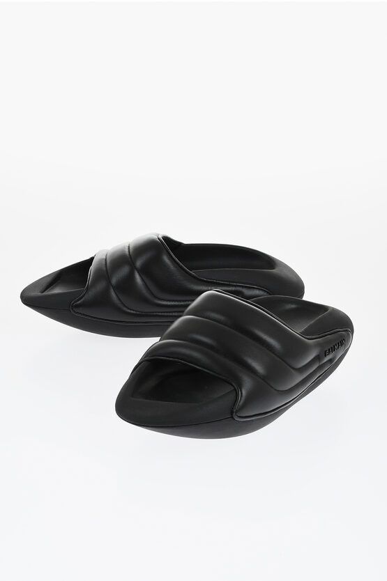 Balmain Quilted Leather B-IT Sandals with Chunky Sole | Grailed